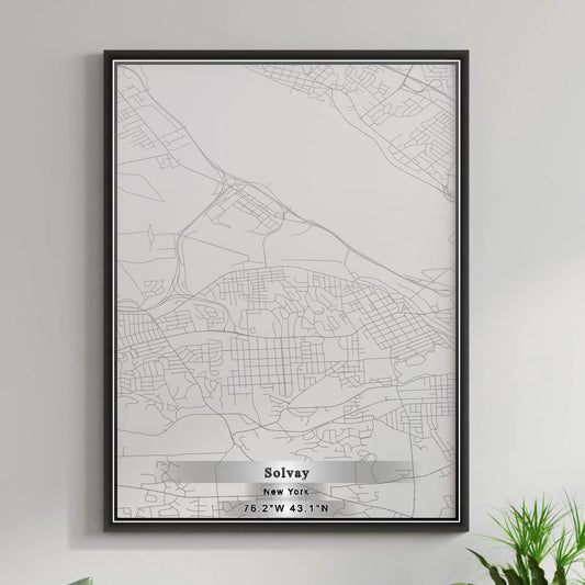 ROAD MAP OF SOLVAY, NEW YORK BY MAPBAKES