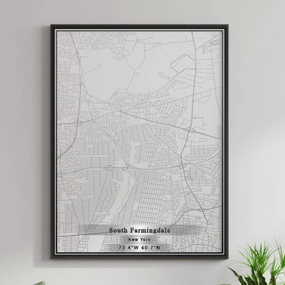 ROAD MAP OF SOUTH FARMINGDALE, NEW YORK BY MAPBAKES