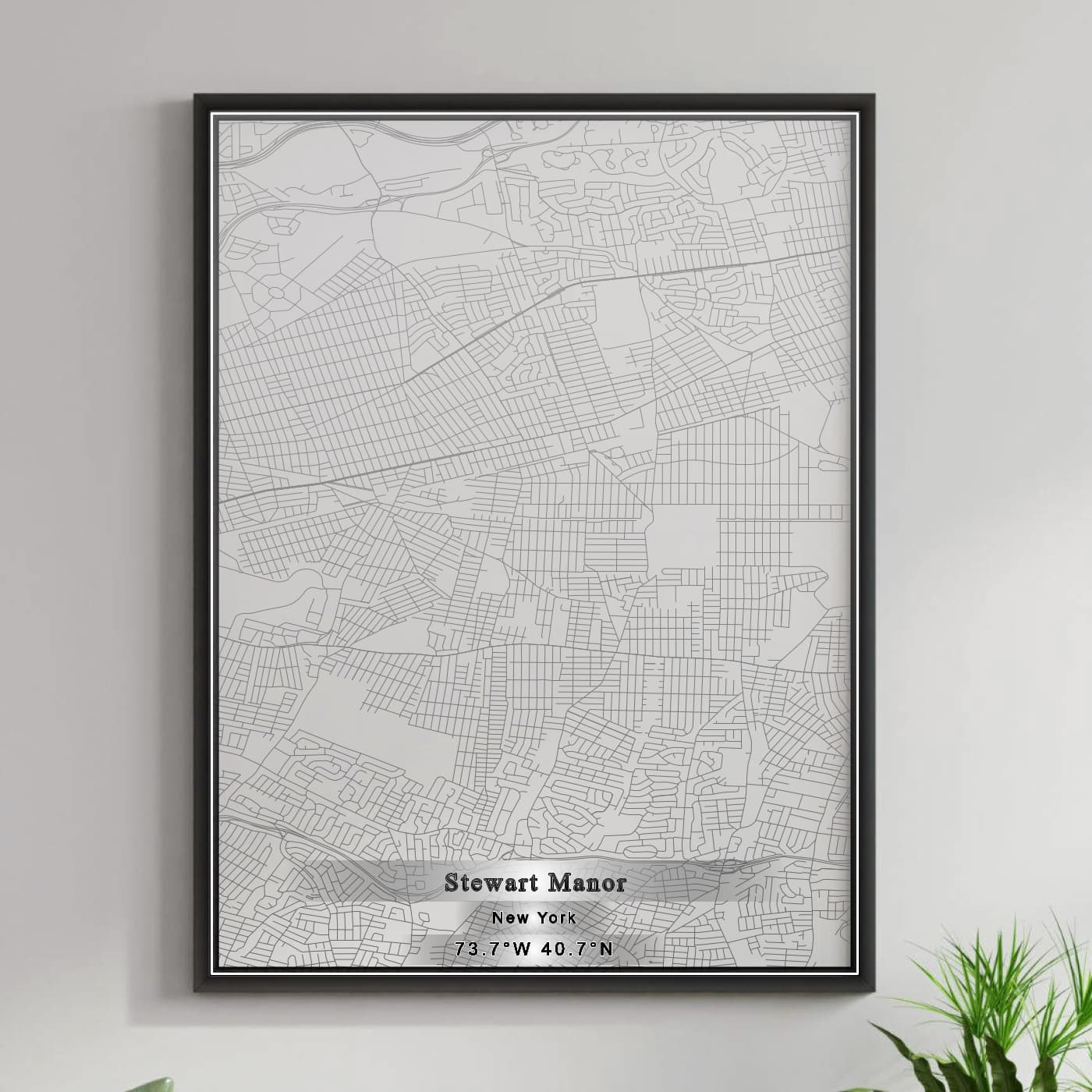 ROAD MAP OF STEWART MANOR, NEW YORK BY MAPBAKES