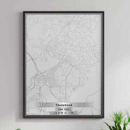 ROAD MAP OF THORNWOOD, NEW YORK BY MAPBAKES