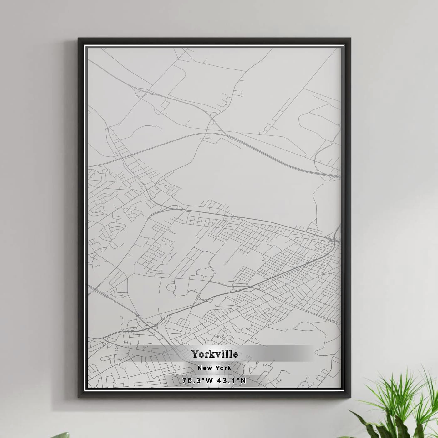 ROAD MAP OF YORKVILLE, NEW YORK BY MAPBAKES