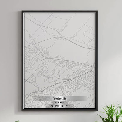 ROAD MAP OF YORKVILLE, NEW YORK BY MAPBAKES