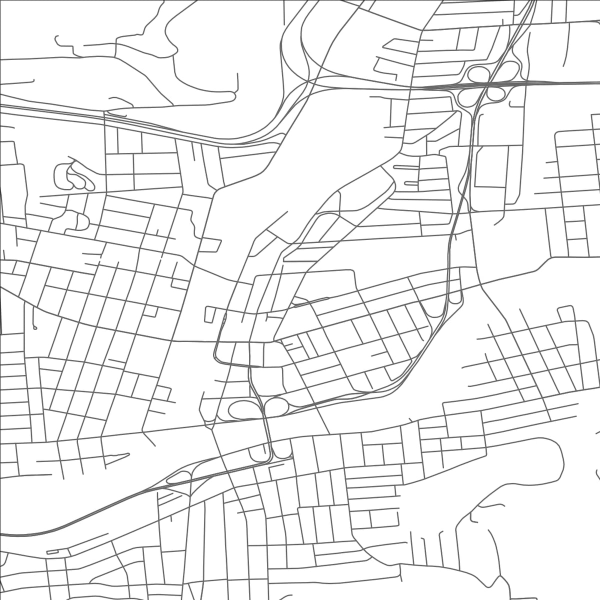 ROAD MAP OF BINGHAMTON, NEW YORK BY MAPBAKES