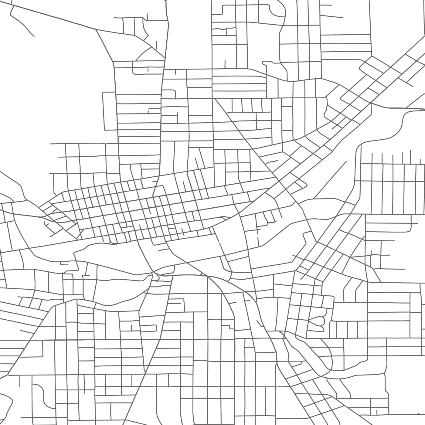 ROAD MAP OF JAMESTOWN, NEW YORK BY MAPBAKES