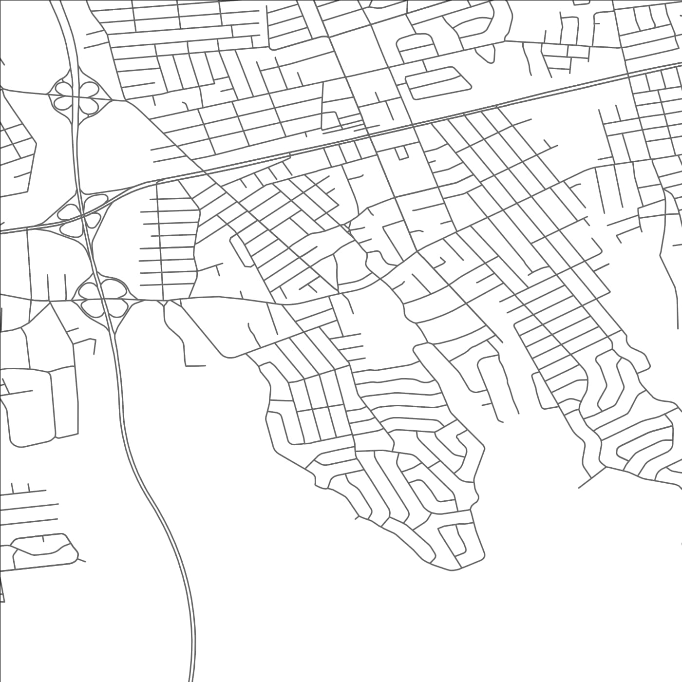 ROAD MAP OF MERRICK, NEW YORK BY MAPBAKES