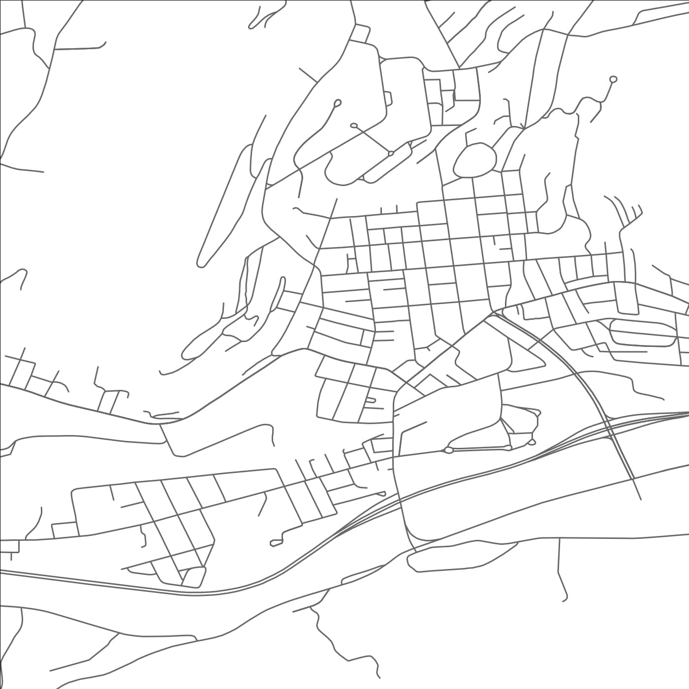 ROAD MAP OF ONEONTA, NEW YORK BY MAPBAKES