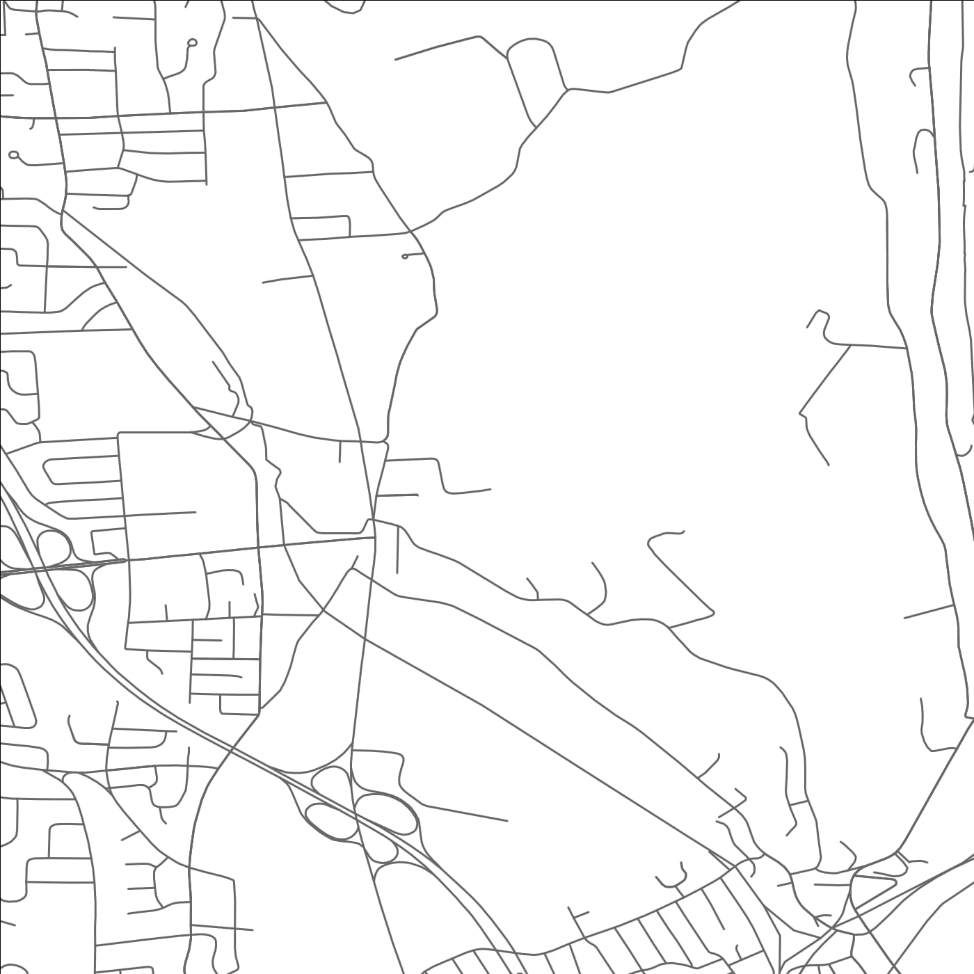 ROAD MAP OF ORANGEBURG, NEW YORK BY MAPBAKES