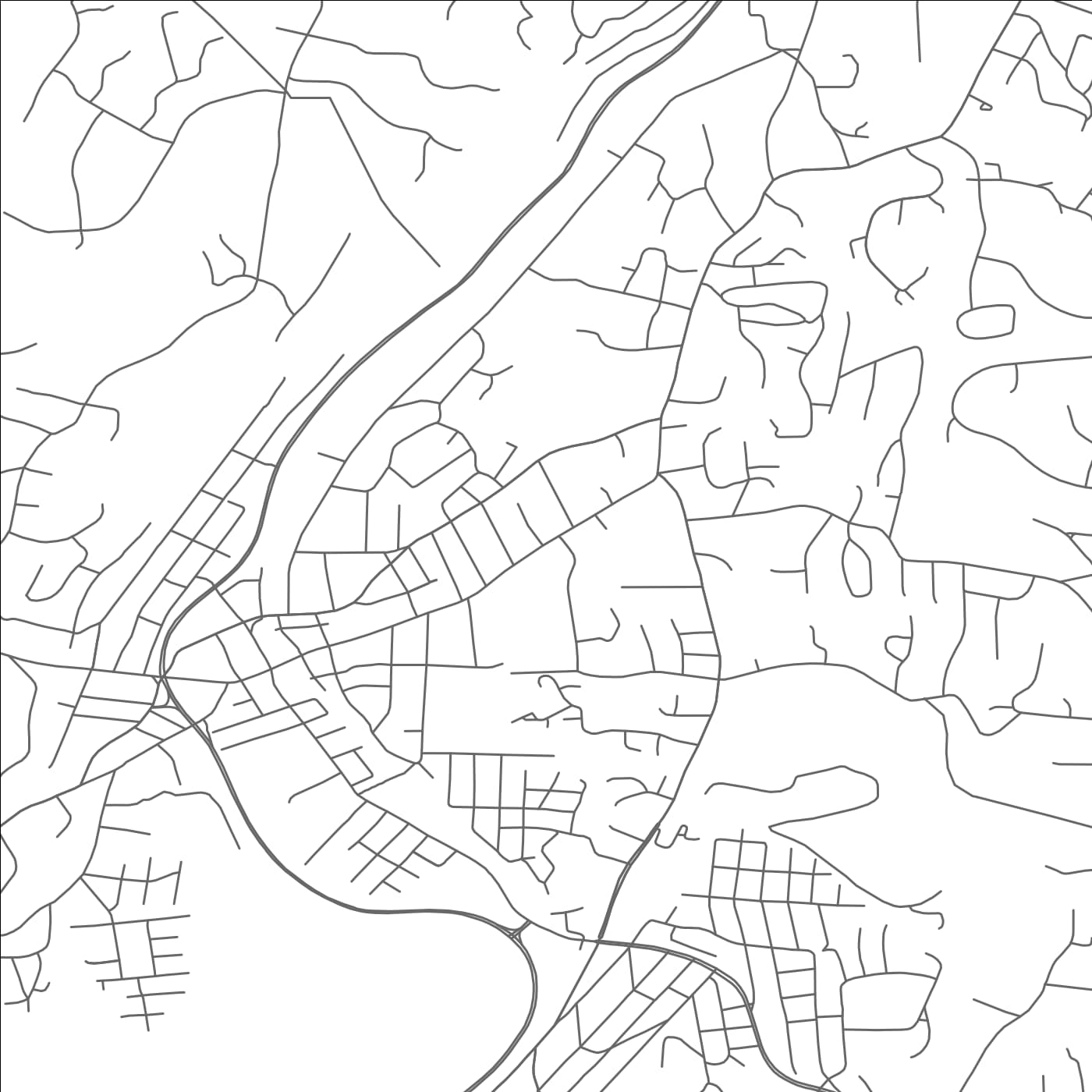 ROAD MAP OF PLEASANTVILLE, NEW YORK BY MAPBAKES