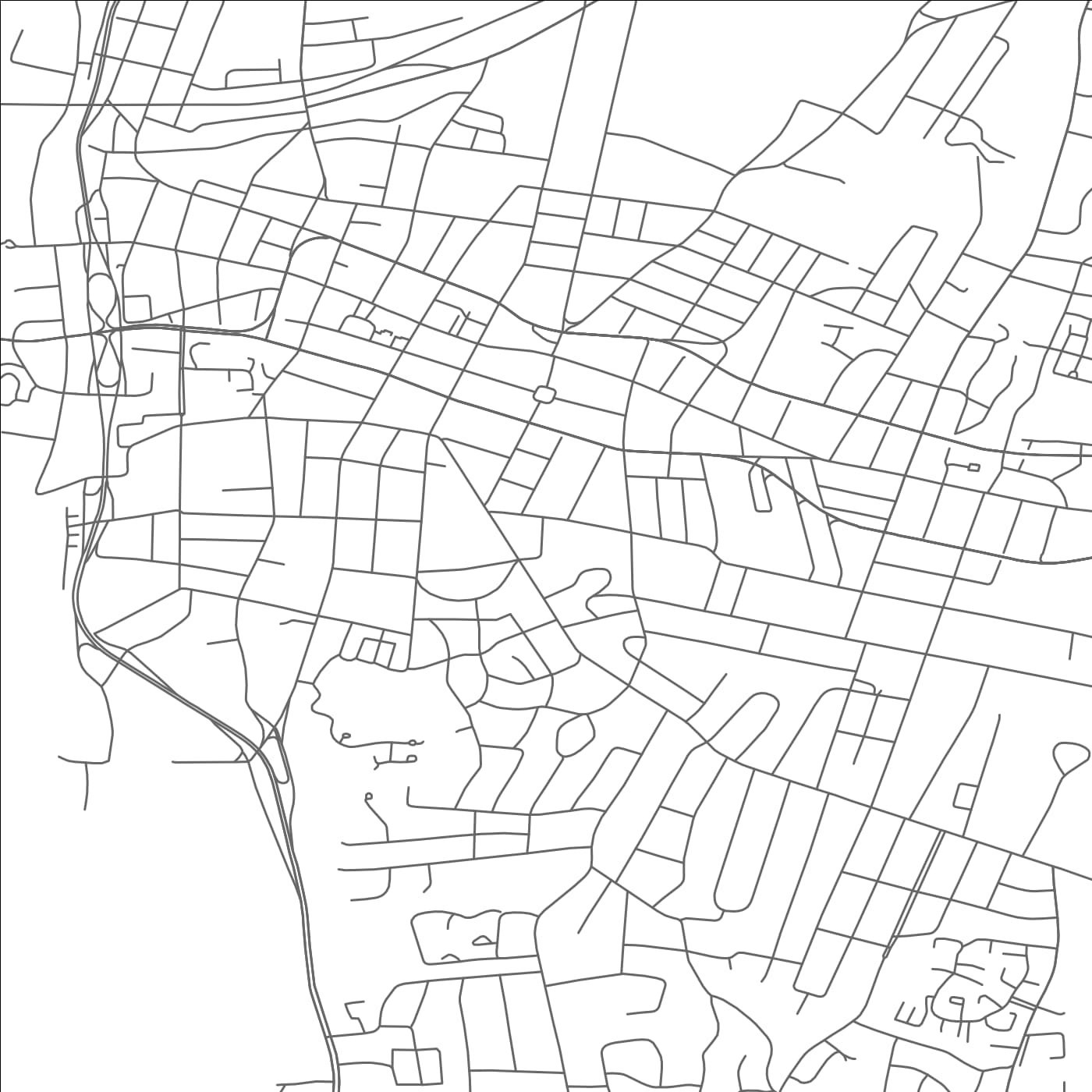 ROAD MAP OF POUGHKEEPSIE, NEW YORK BY MAPBAKES