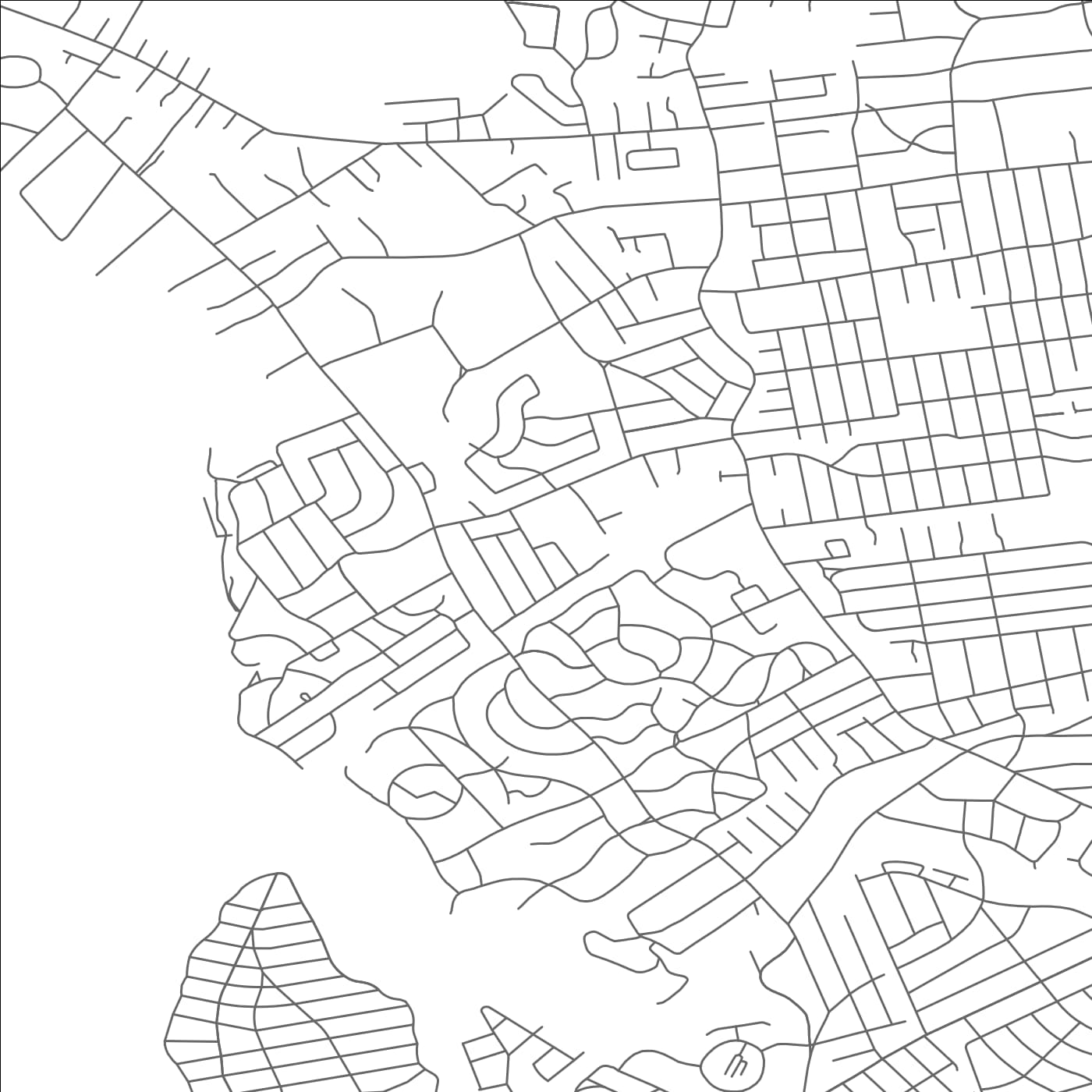 ROAD MAP OF SADDLE ROCK ESTATES, NEW YORK BY MAPBAKES