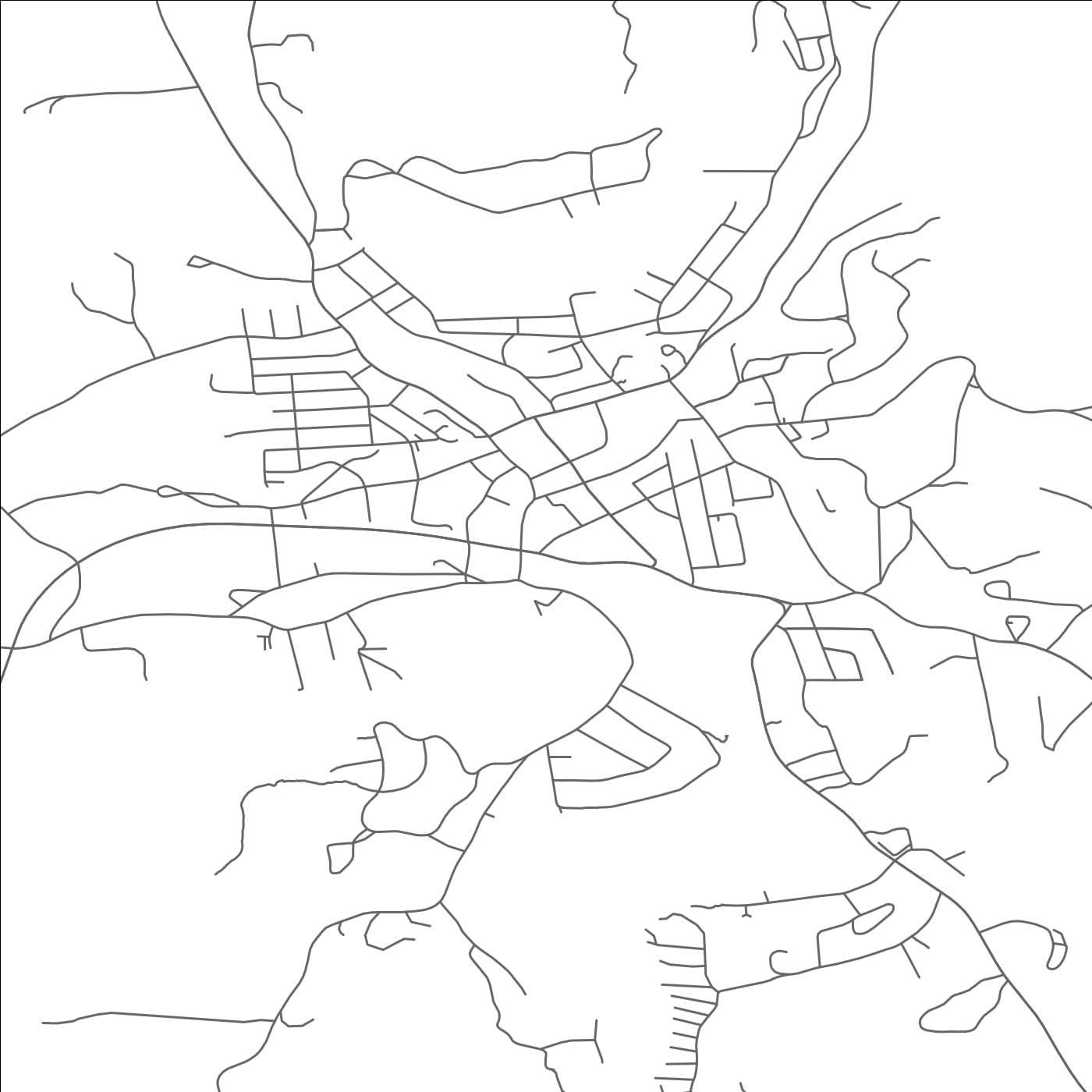 ROAD MAP OF SARANAC LAKE, NEW YORK BY MAPBAKES