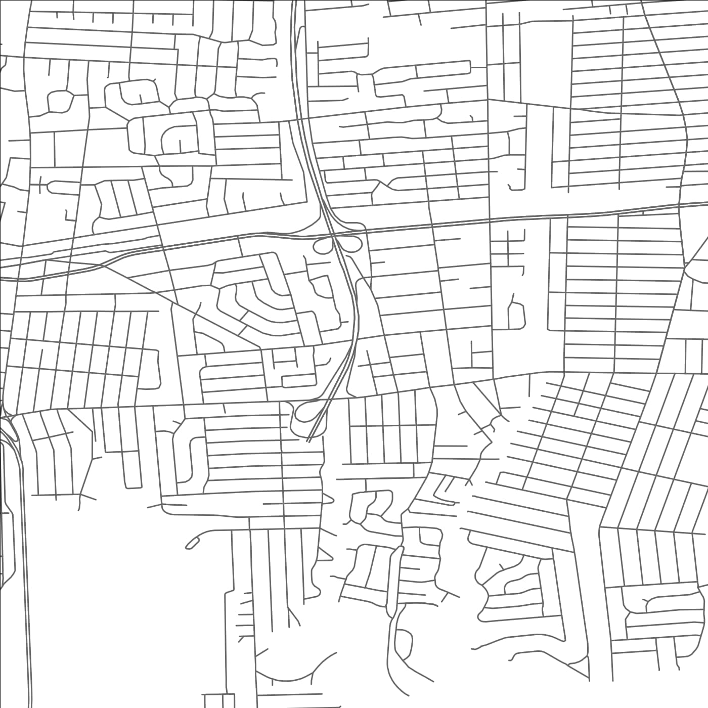 ROAD MAP OF SEAFORD, NEW YORK BY MAPBAKES