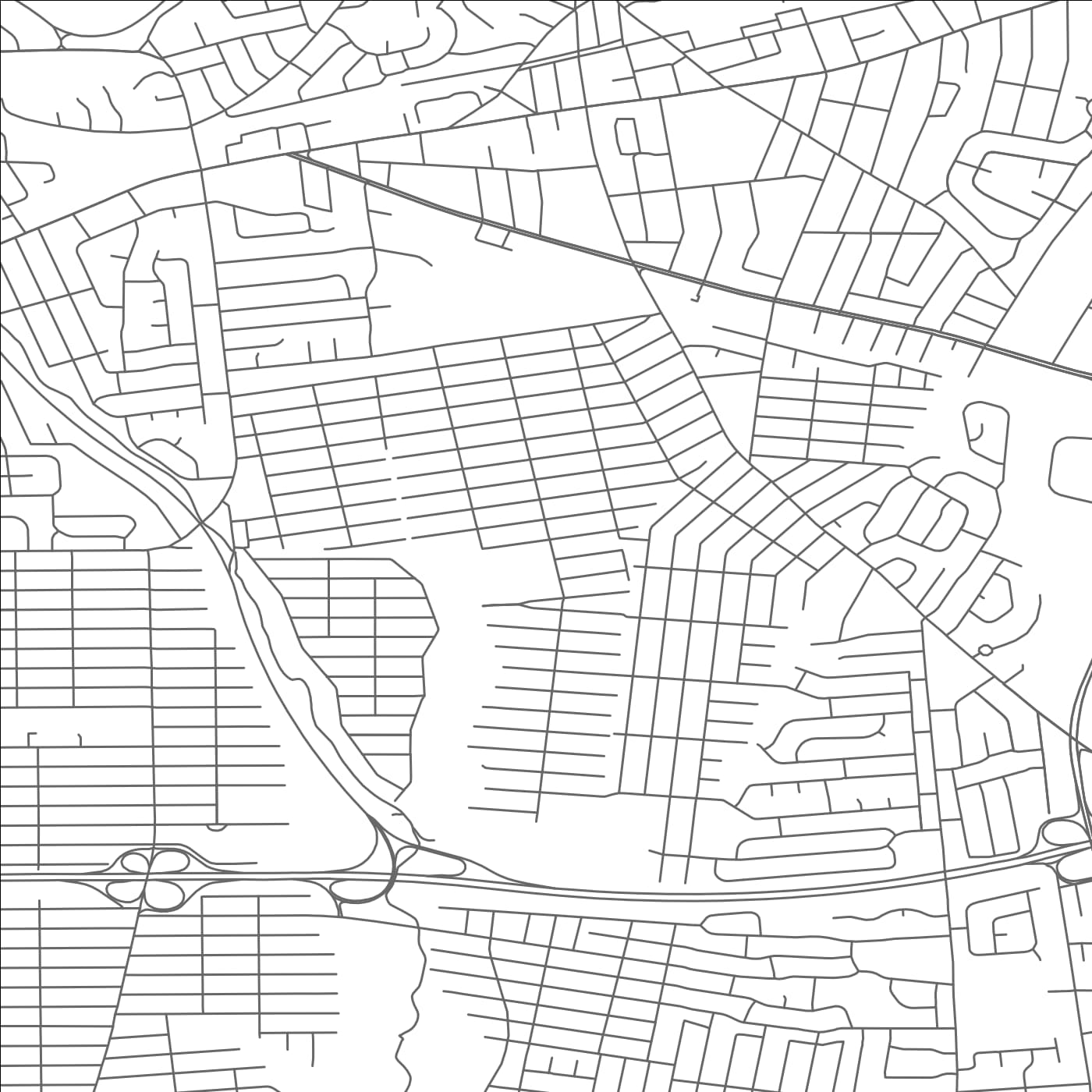 ROAD MAP OF SOUTH FARMINGDALE, NEW YORK BY MAPBAKES