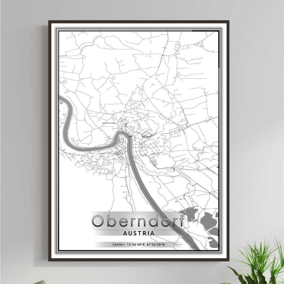 ROAD MAP OF OBERNDORF, AUSTRIA BY MAPBAKES