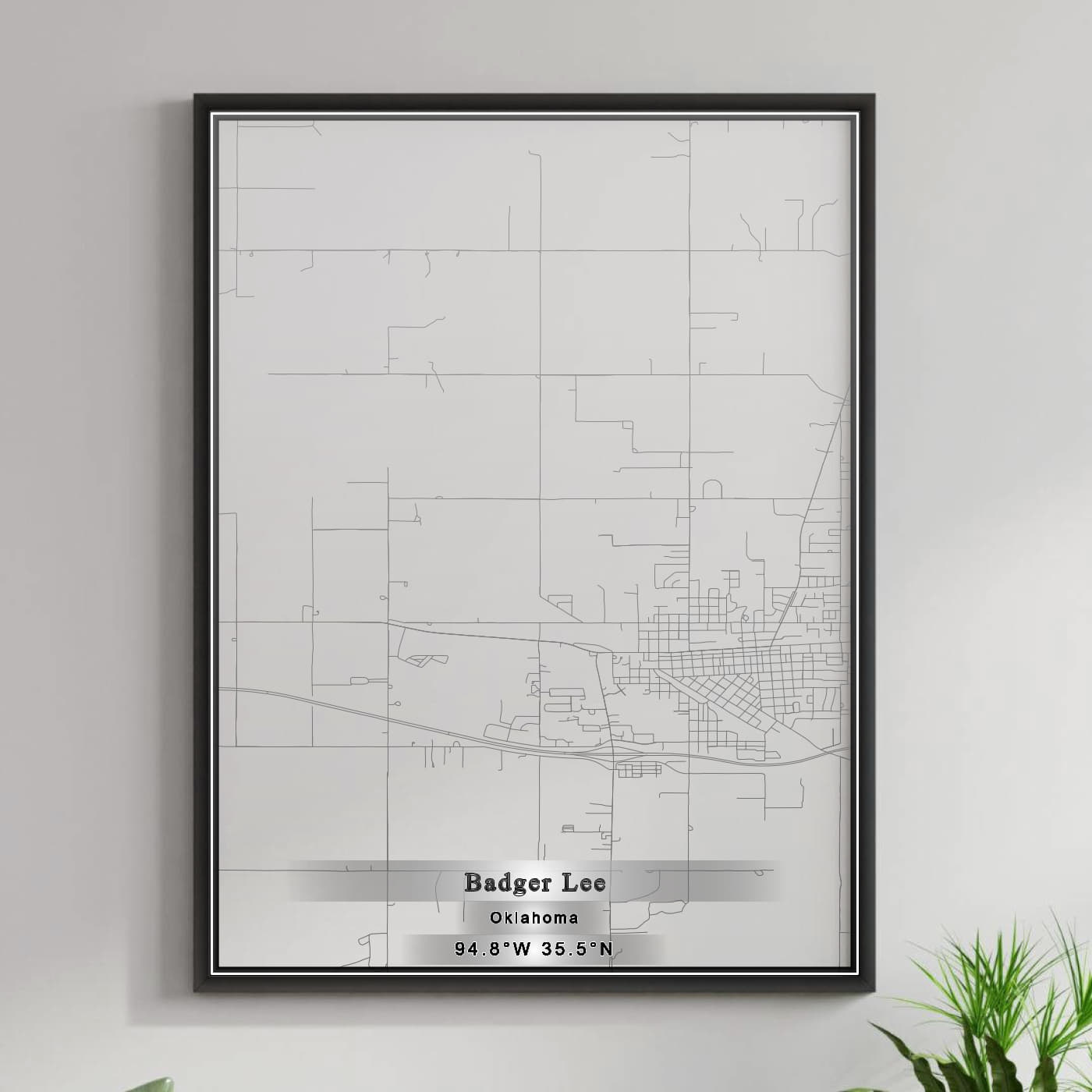 ROAD MAP OF BADGER LEE, OKLAHOMA BY MAPBAKES