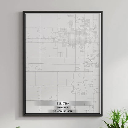 ROAD MAP OF ELK CITY, OKLAHOMA BY MAPBAKES