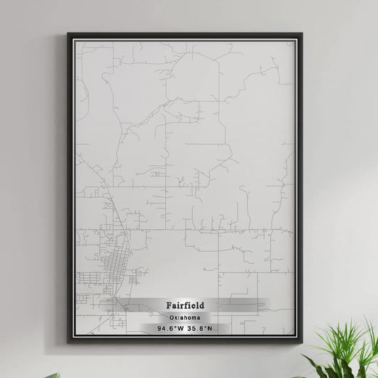 ROAD MAP OF FAIRFIELD, OKLAHOMA BY MAPBAKES