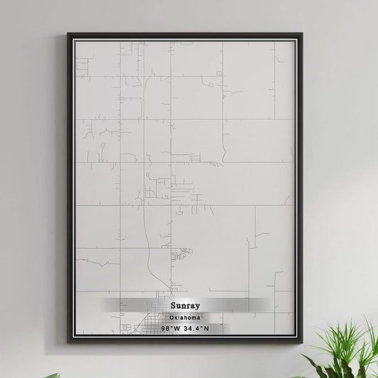 ROAD MAP OF SUNRAY, OKLAHOMA BY MAPBAKES