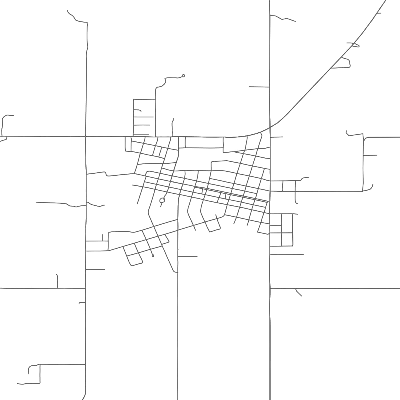 ROAD MAP OF ALLEN, OKLAHOMA BY MAPBAKES