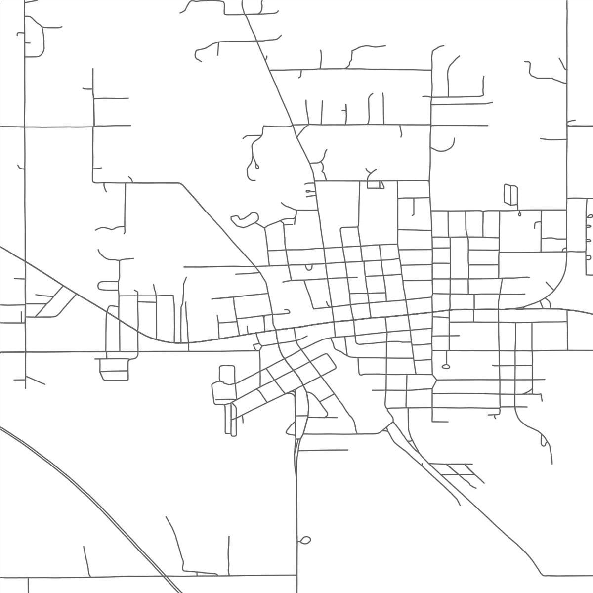ROAD MAP OF ANTLERS, OKLAHOMA BY MAPBAKES