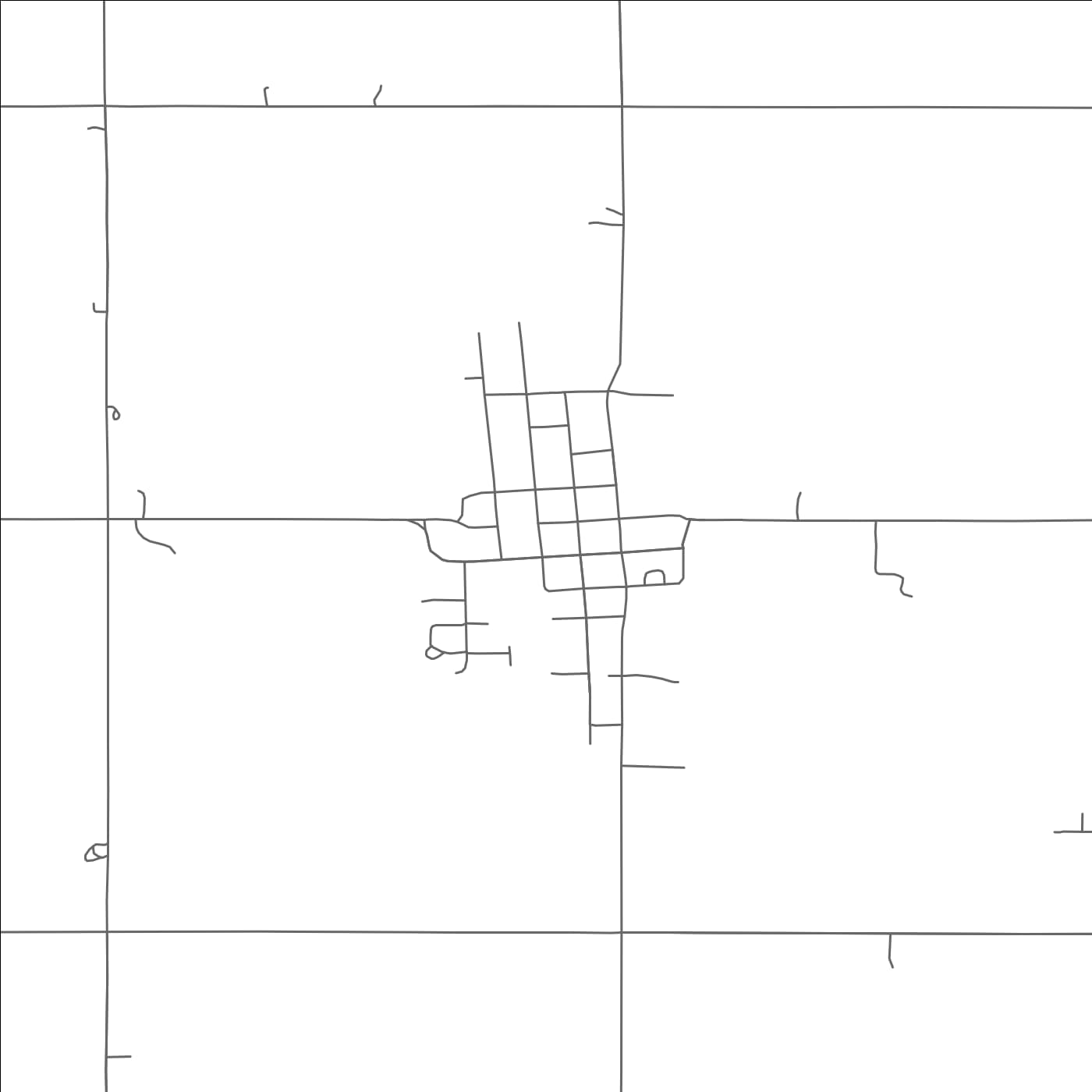 ROAD MAP OF BLUEJACKET, OKLAHOMA BY MAPBAKES