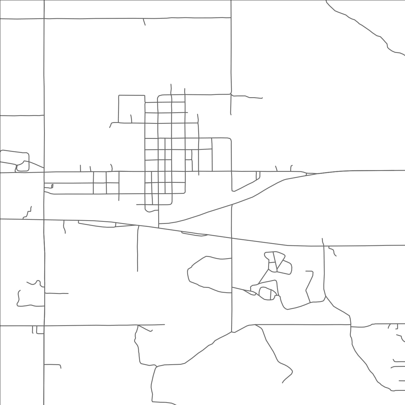 ROAD MAP OF BOLEY, OKLAHOMA BY MAPBAKES