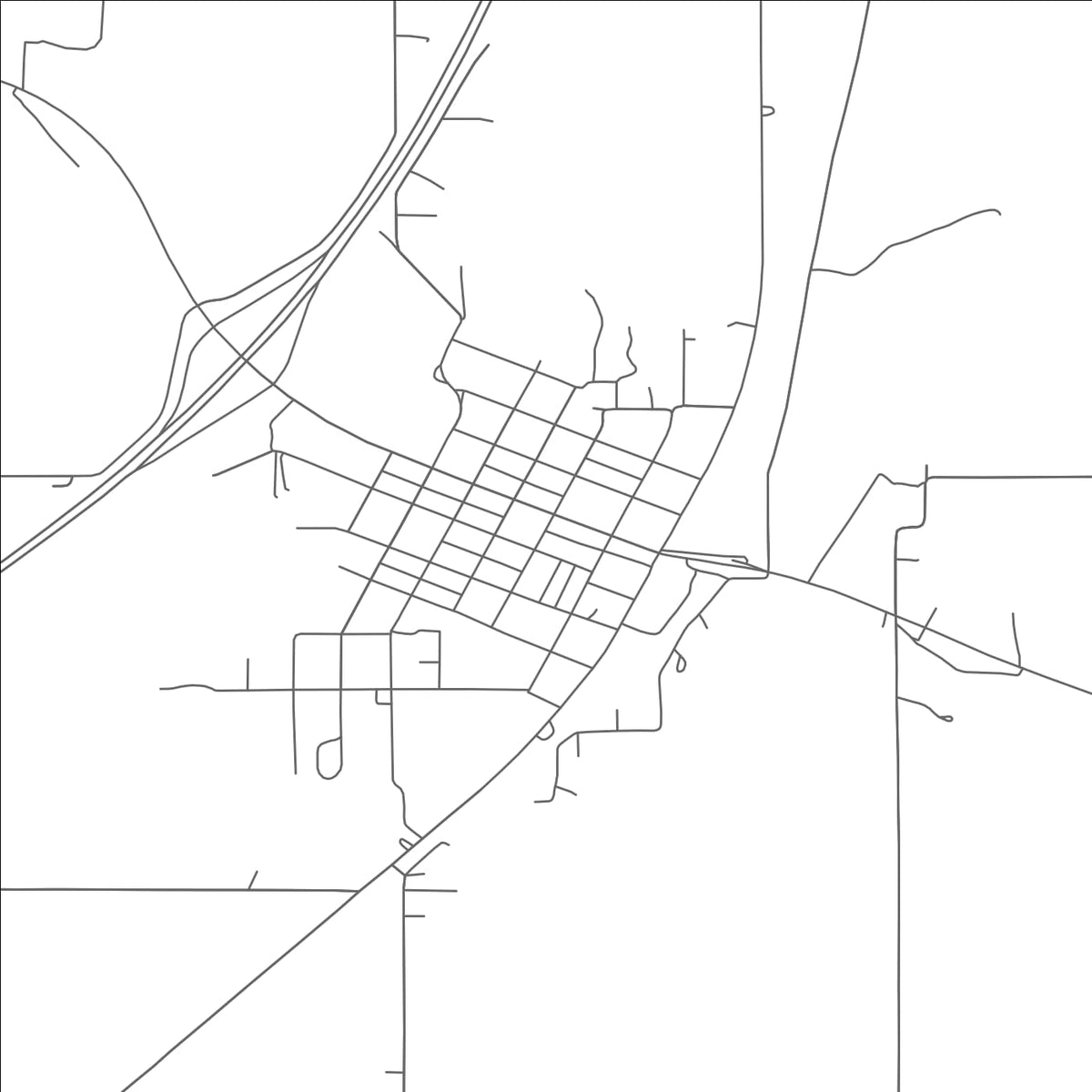 ROAD MAP OF CADDO, OKLAHOMA BY MAPBAKES