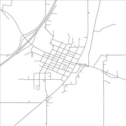 ROAD MAP OF CADDO, OKLAHOMA BY MAPBAKES