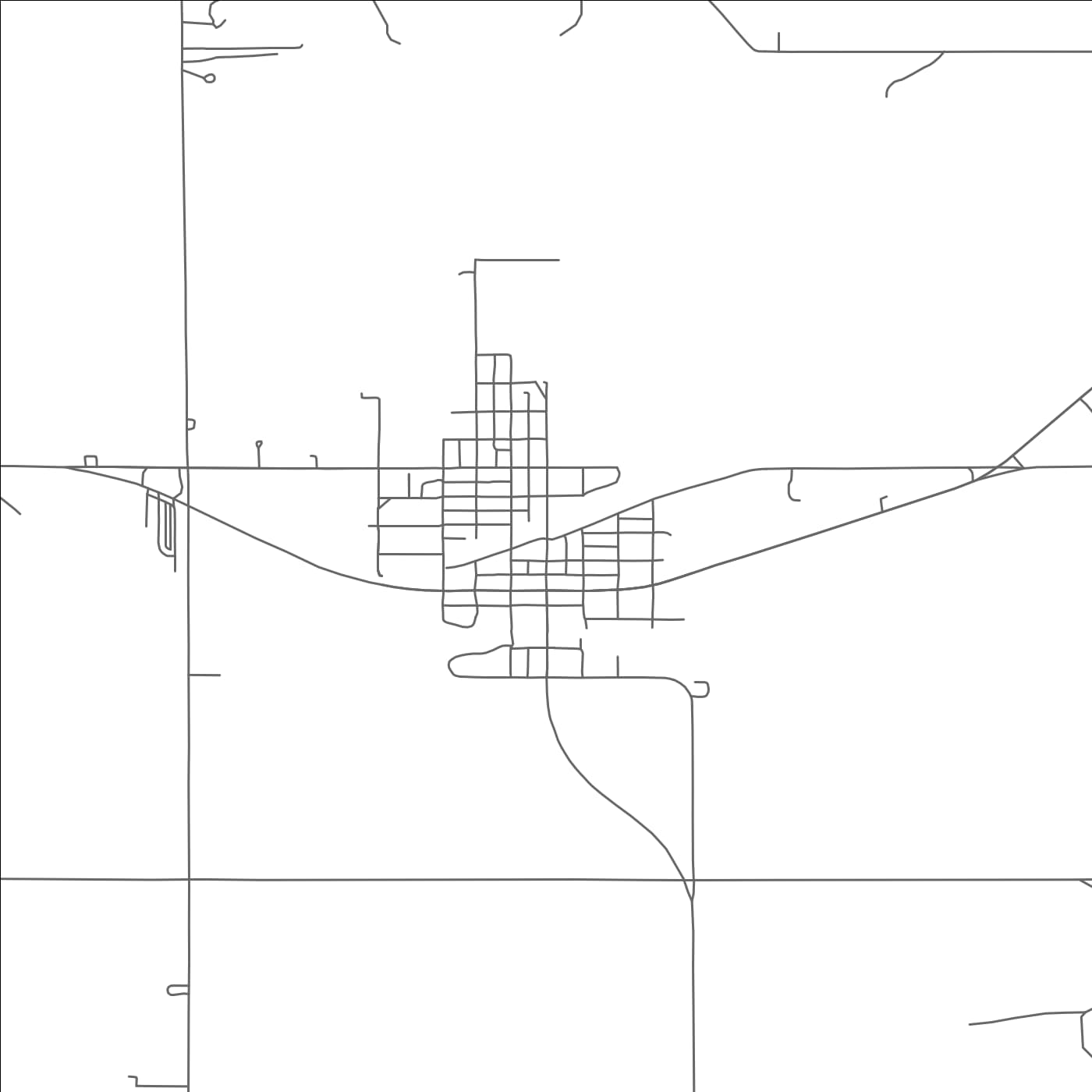 ROAD MAP OF CANTON, OKLAHOMA BY MAPBAKES