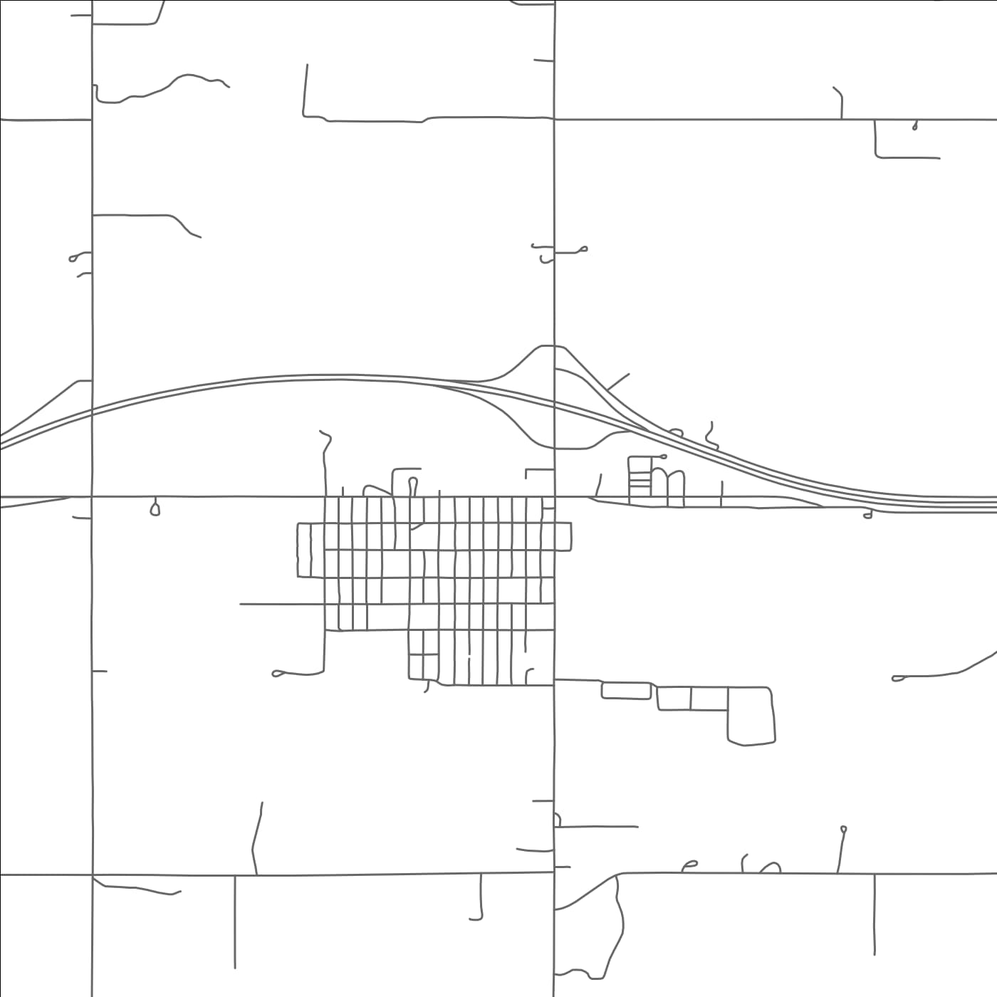 ROAD MAP OF CANUTE, OKLAHOMA BY MAPBAKES