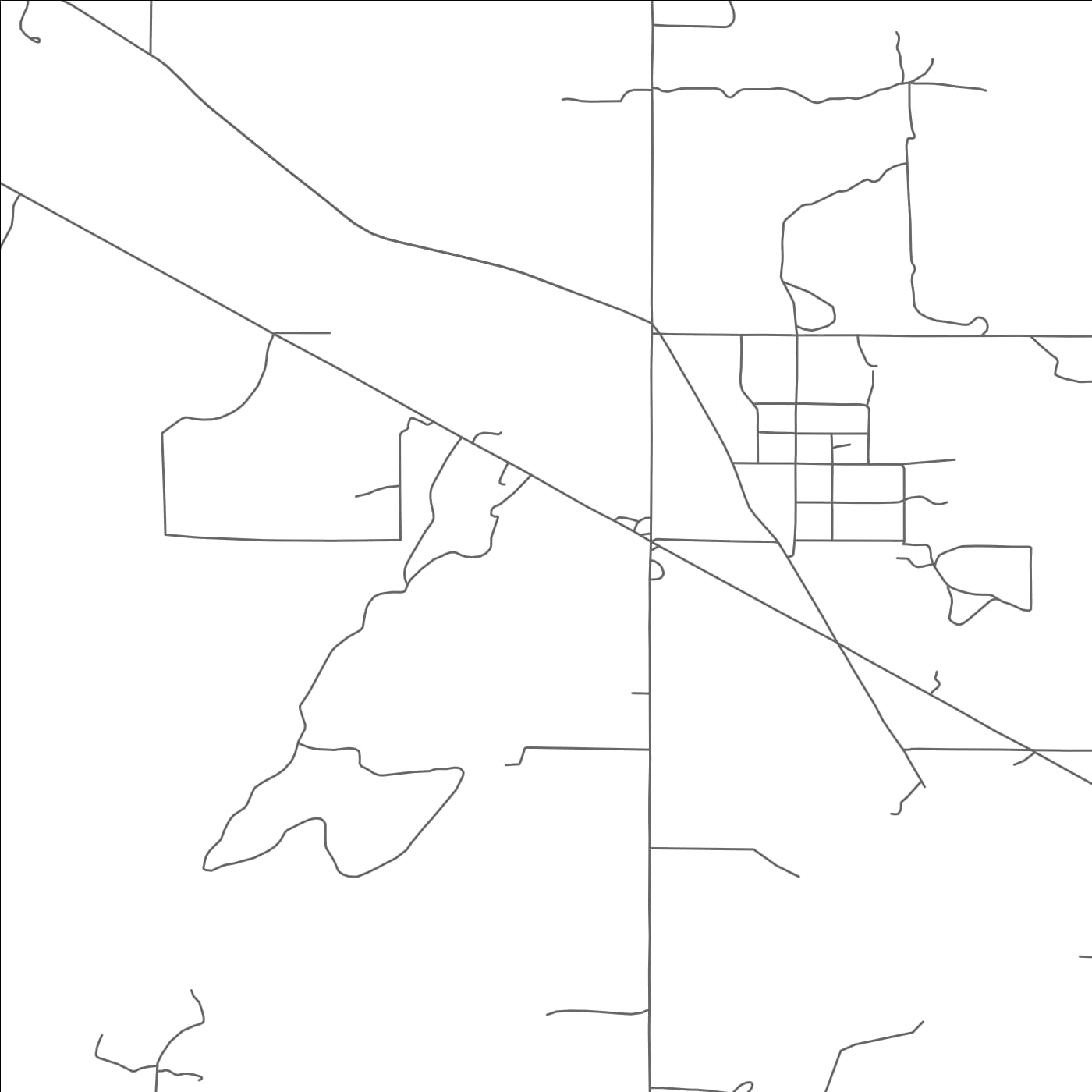 ROAD MAP OF CASTLE, OKLAHOMA BY MAPBAKES