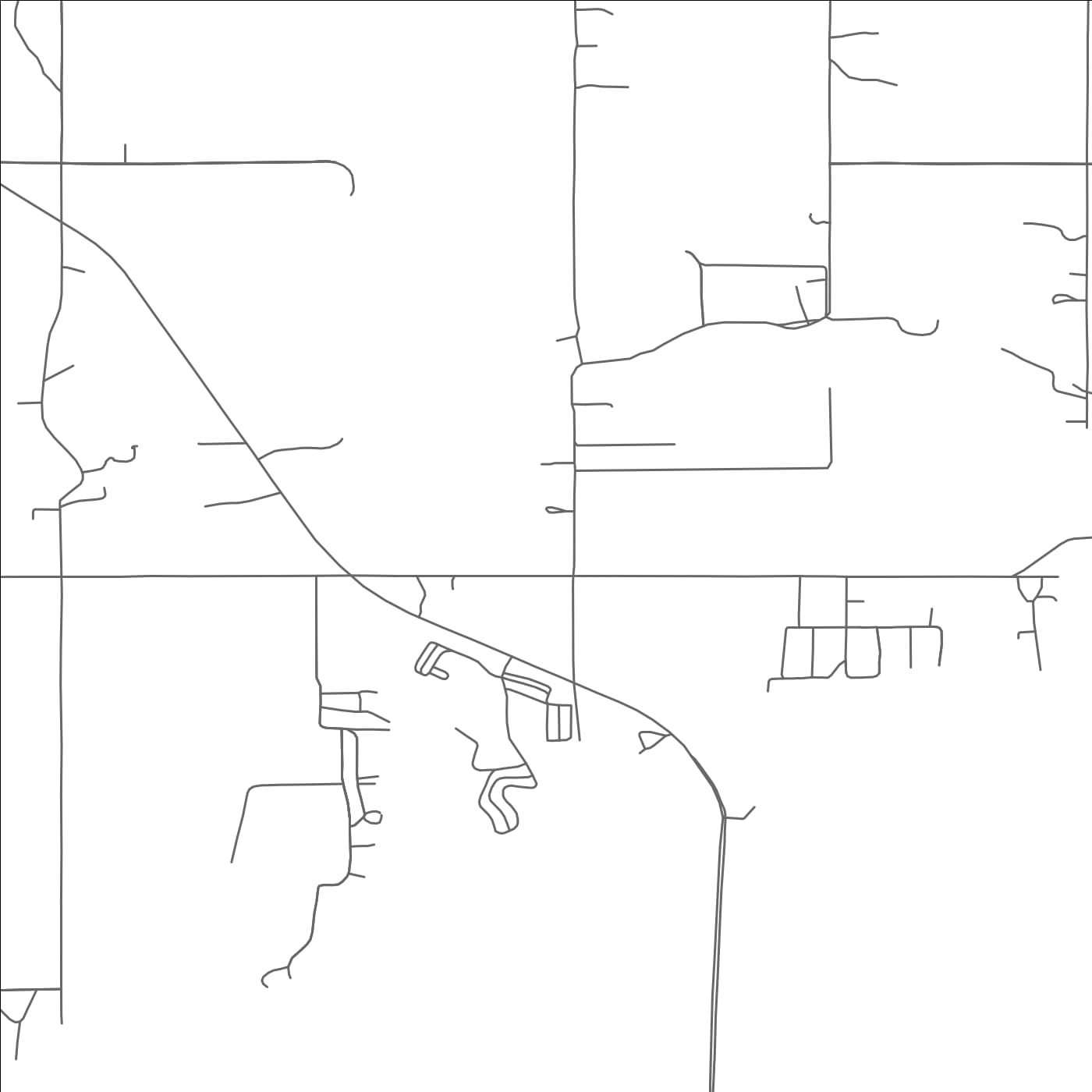 ROAD MAP OF COPELAND, OKLAHOMA BY MAPBAKES