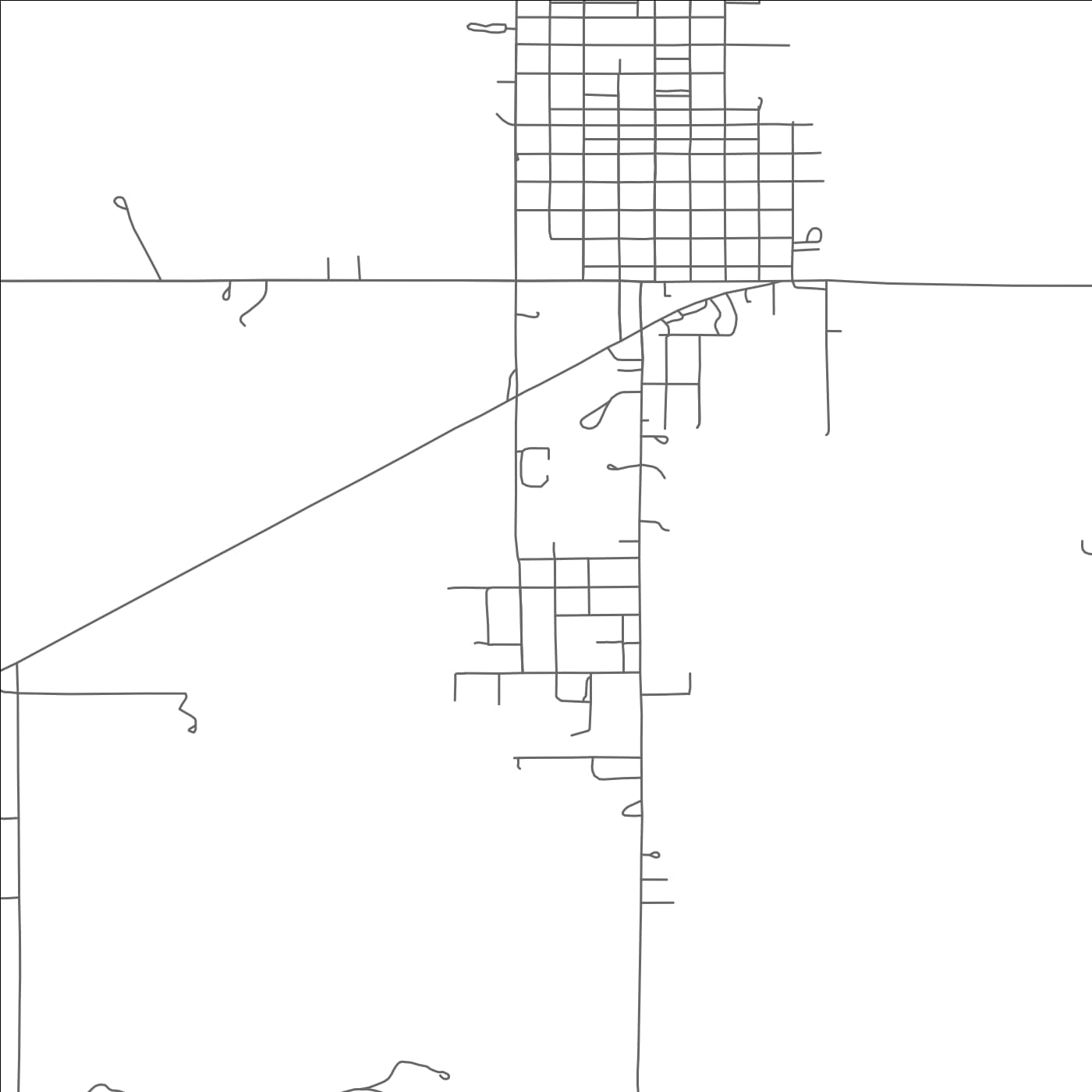 ROAD MAP OF CORNISH, OKLAHOMA BY MAPBAKES