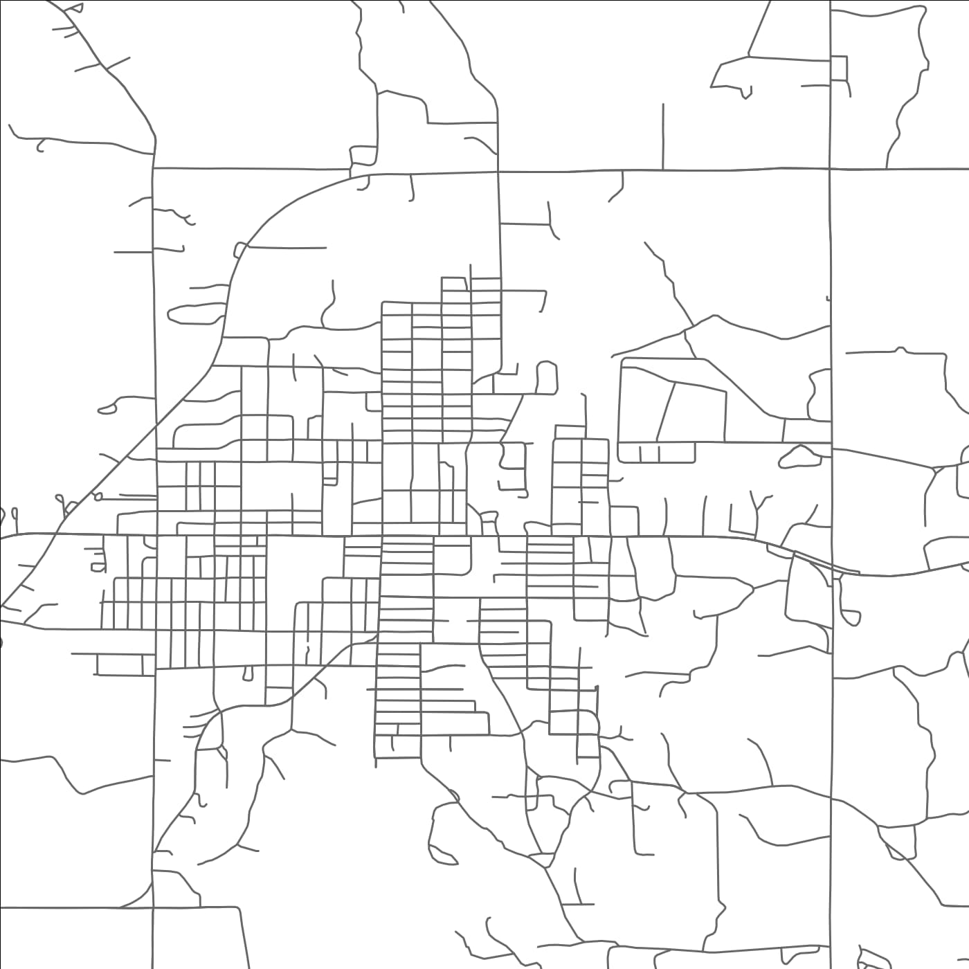 ROAD MAP OF DRUMRIGHT, OKLAHOMA BY MAPBAKES