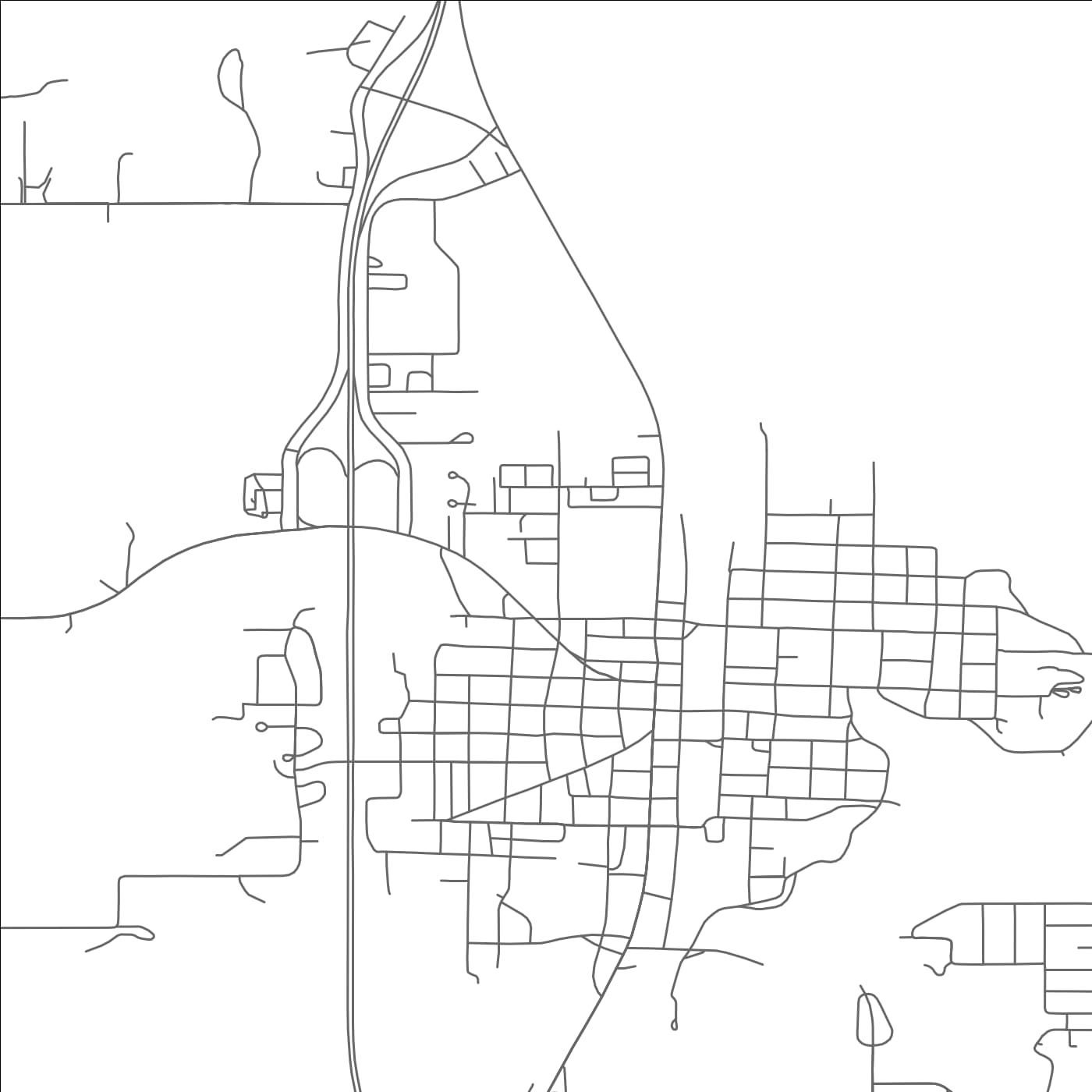 ROAD MAP OF EUFAULA, OKLAHOMA BY MAPBAKES