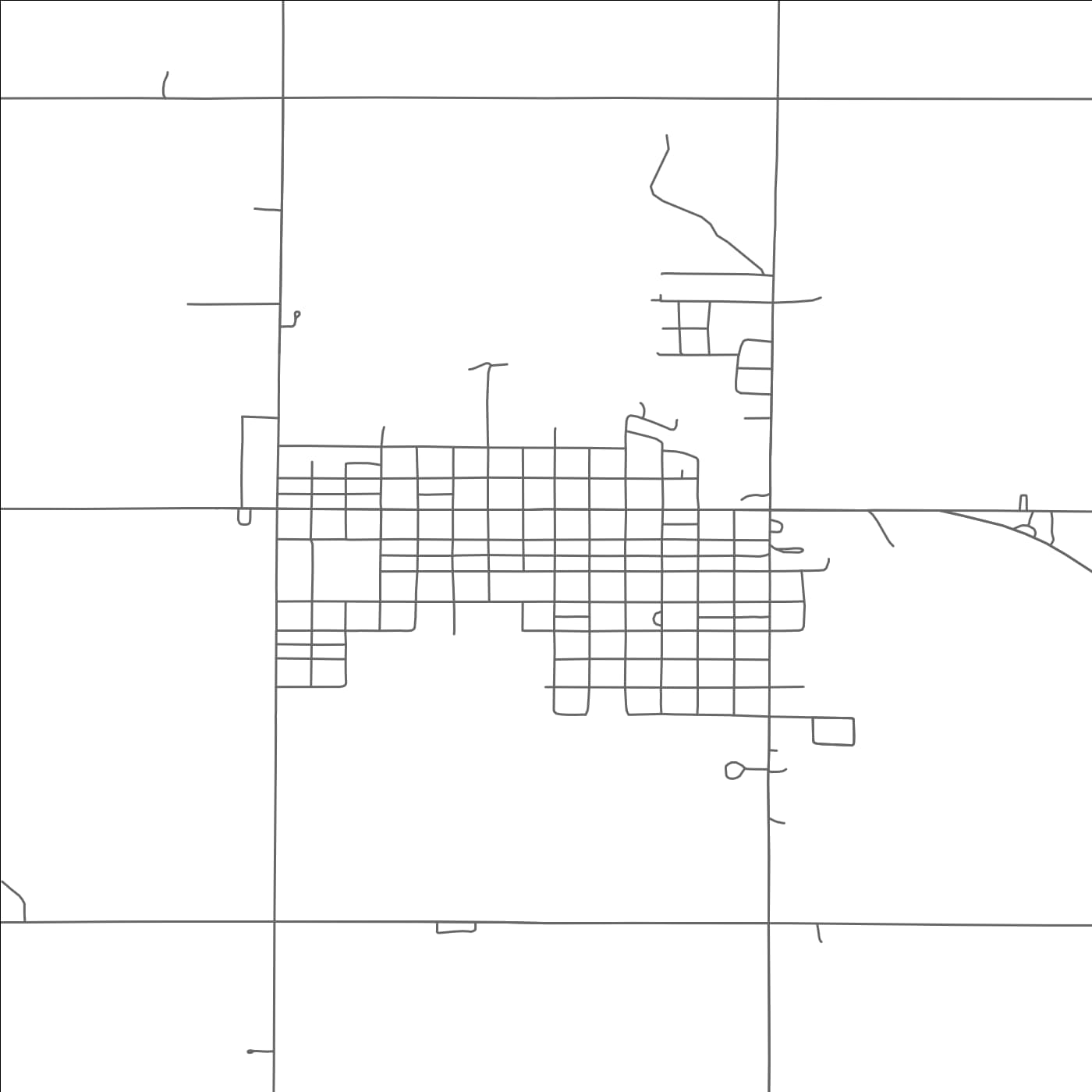 ROAD MAP OF GRANDFIELD, OKLAHOMA BY MAPBAKES