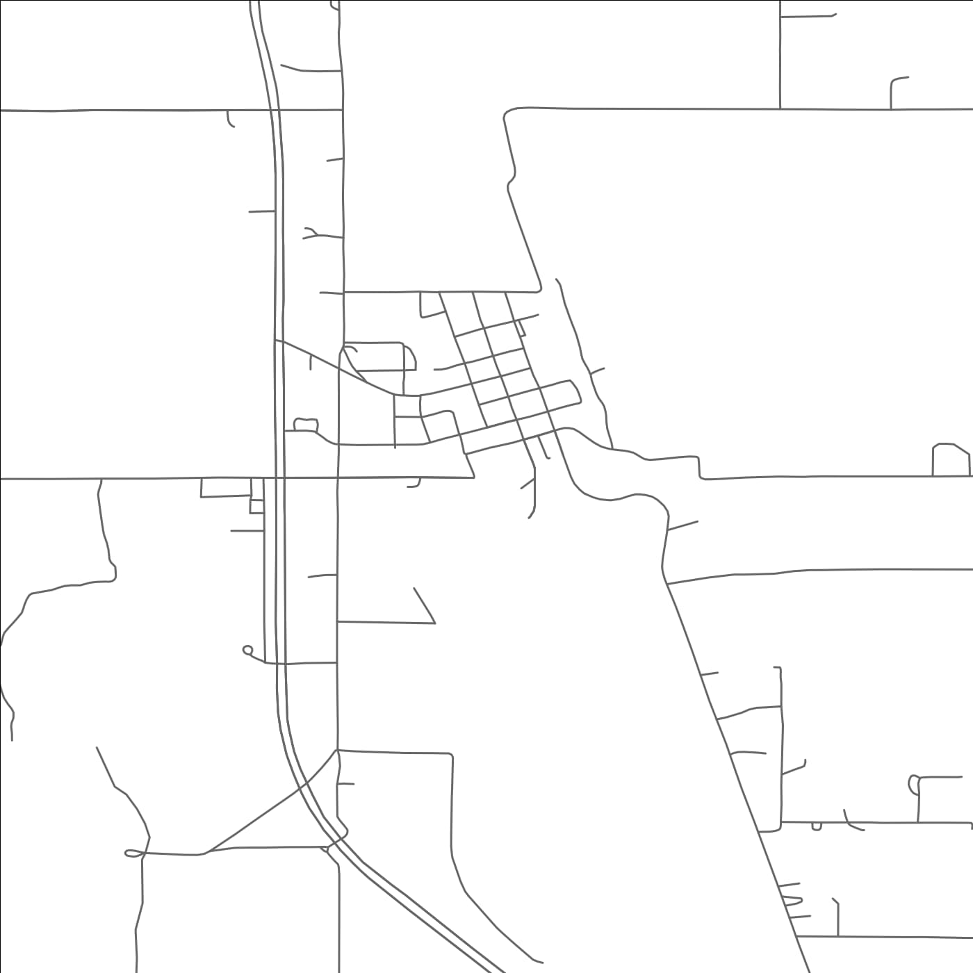 ROAD MAP OF GRANT, OKLAHOMA BY MAPBAKES