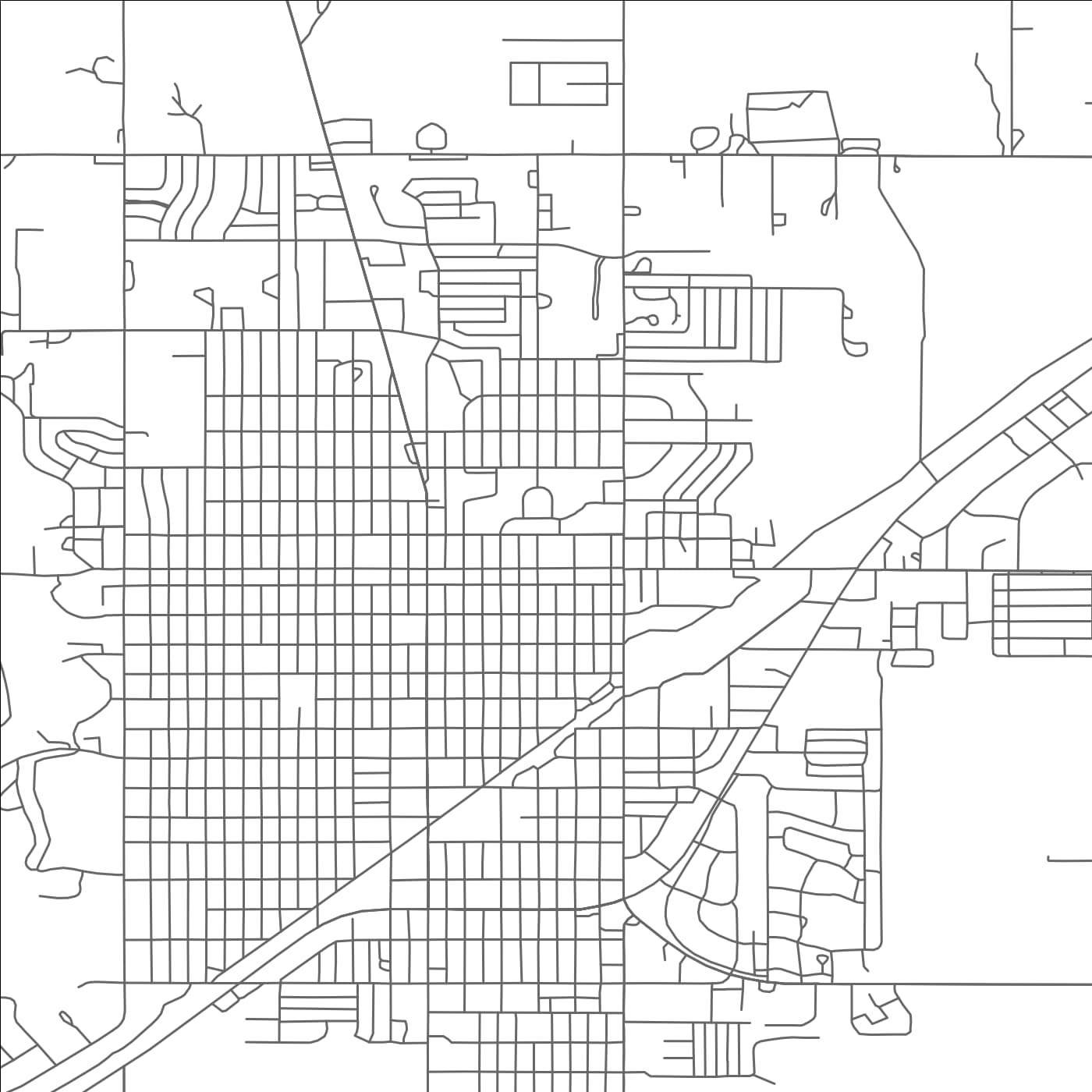 ROAD MAP OF GUYMON, OKLAHOMA BY MAPBAKES