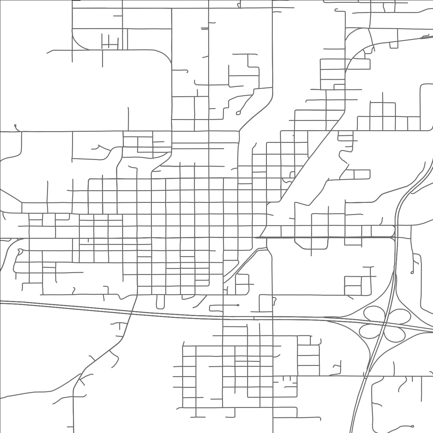 ROAD MAP OF HENRYETTA, OKLAHOMA BY MAPBAKES