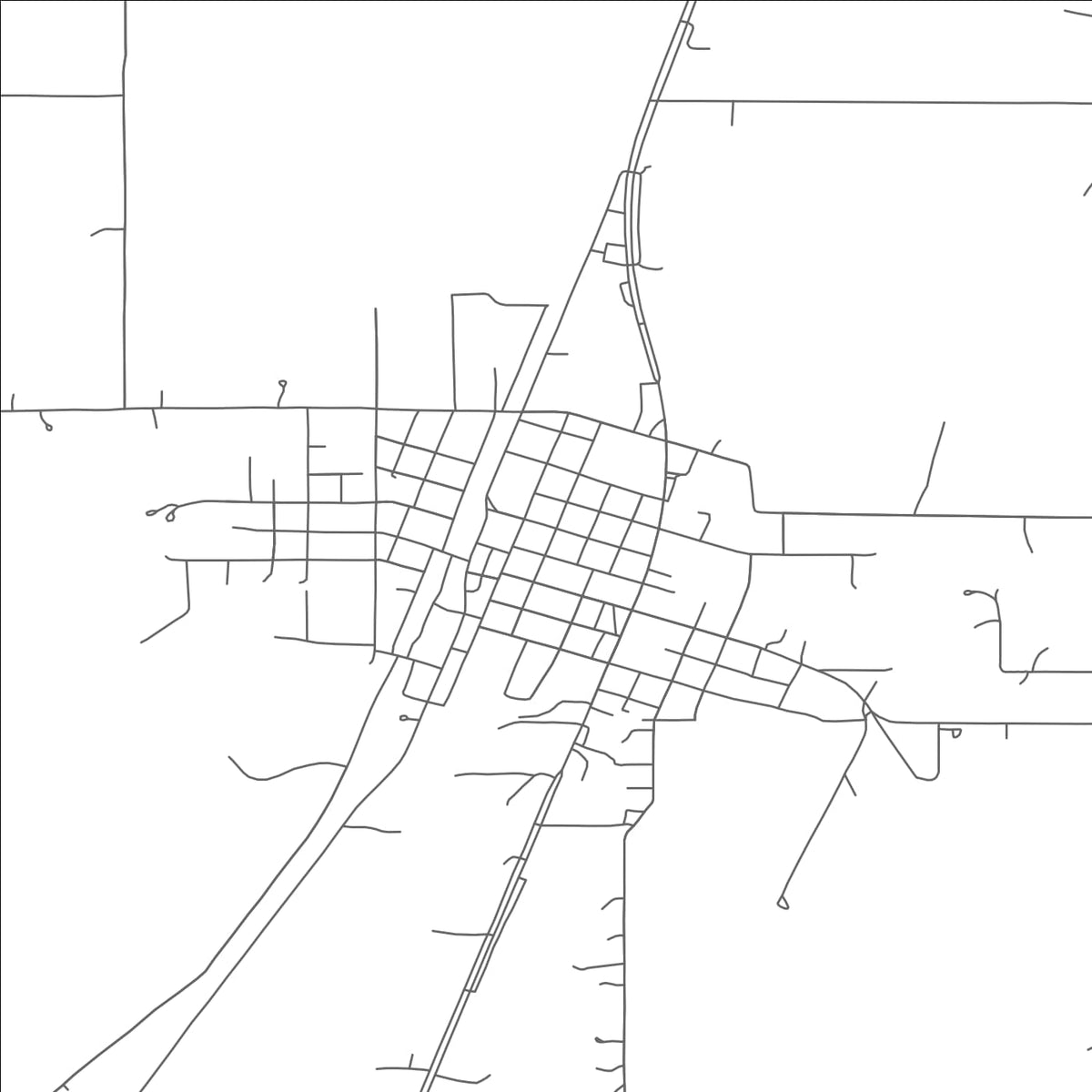 ROAD MAP OF KIOWA, OKLAHOMA BY MAPBAKES