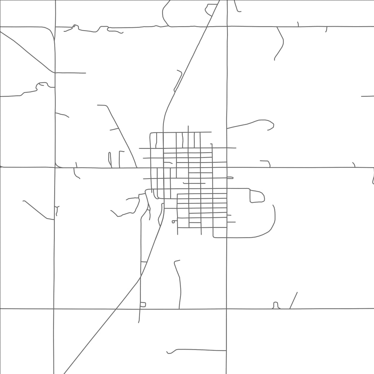 ROAD MAP OF LEEDEY, OKLAHOMA BY MAPBAKES