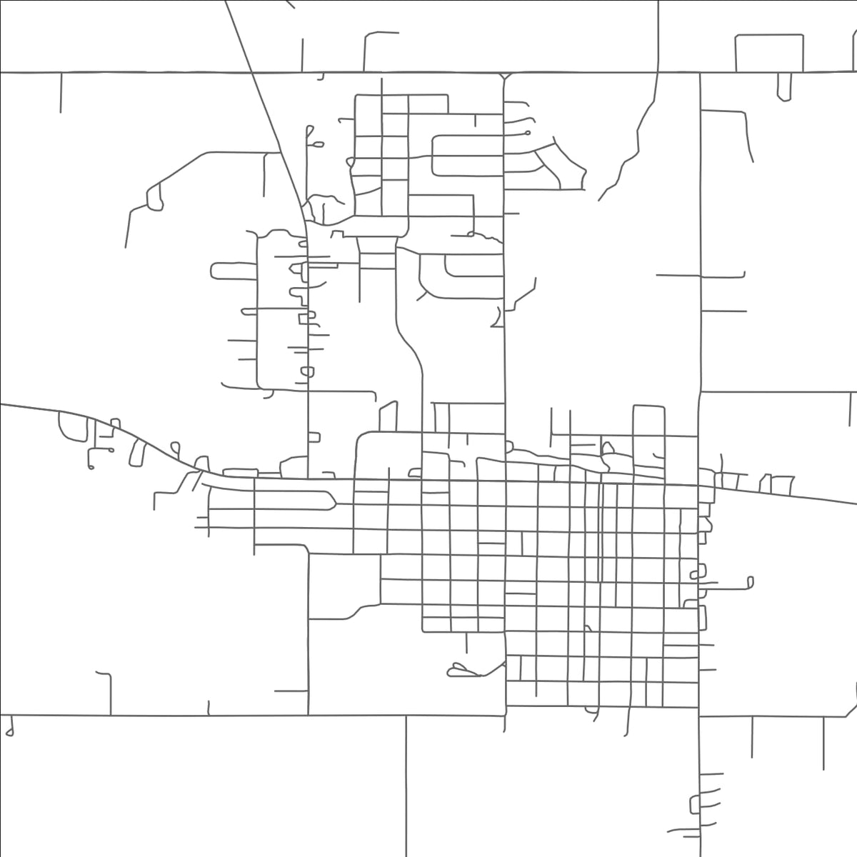 ROAD MAP OF LINDSAY, OKLAHOMA BY MAPBAKES