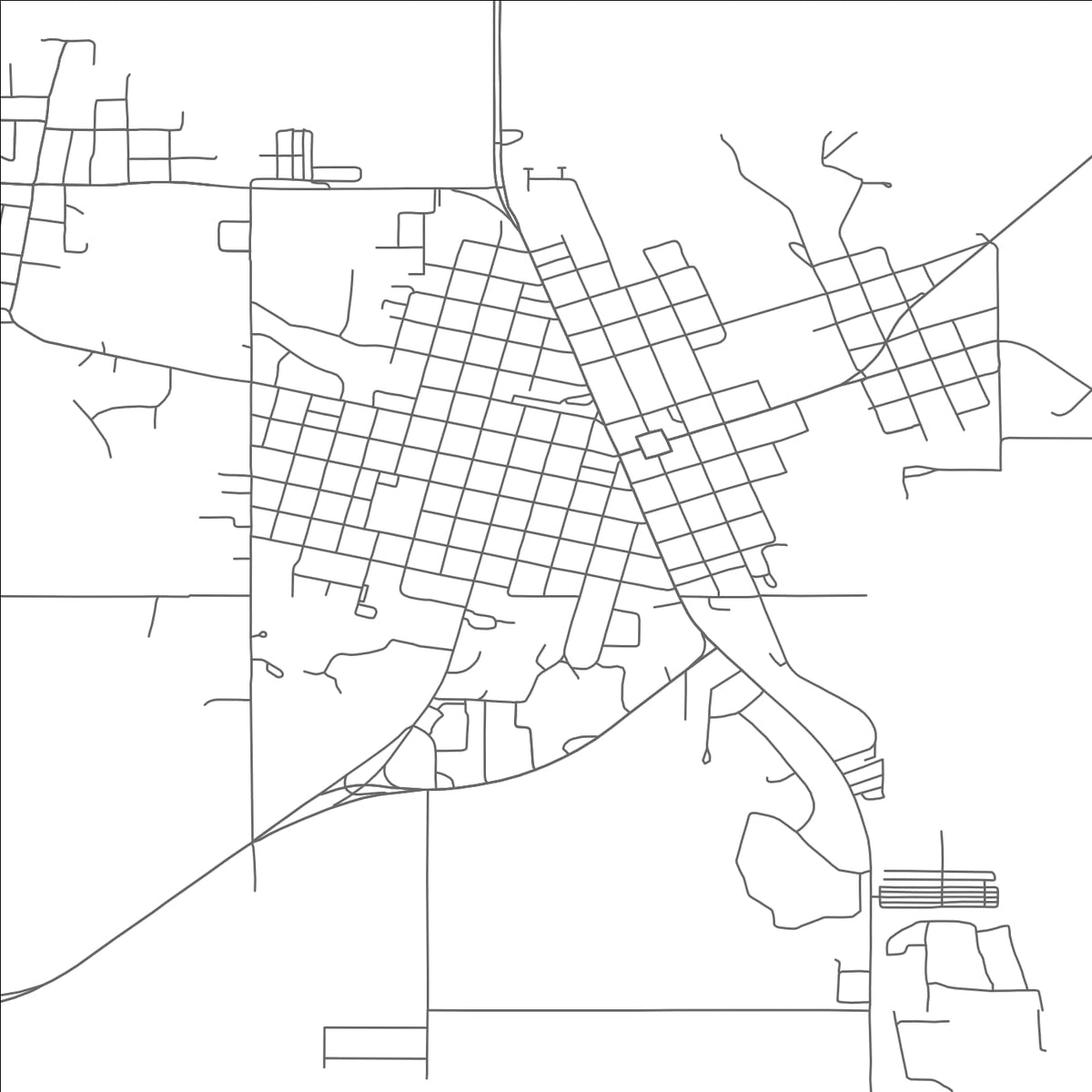 ROAD MAP OF MADILL, OKLAHOMA BY MAPBAKES