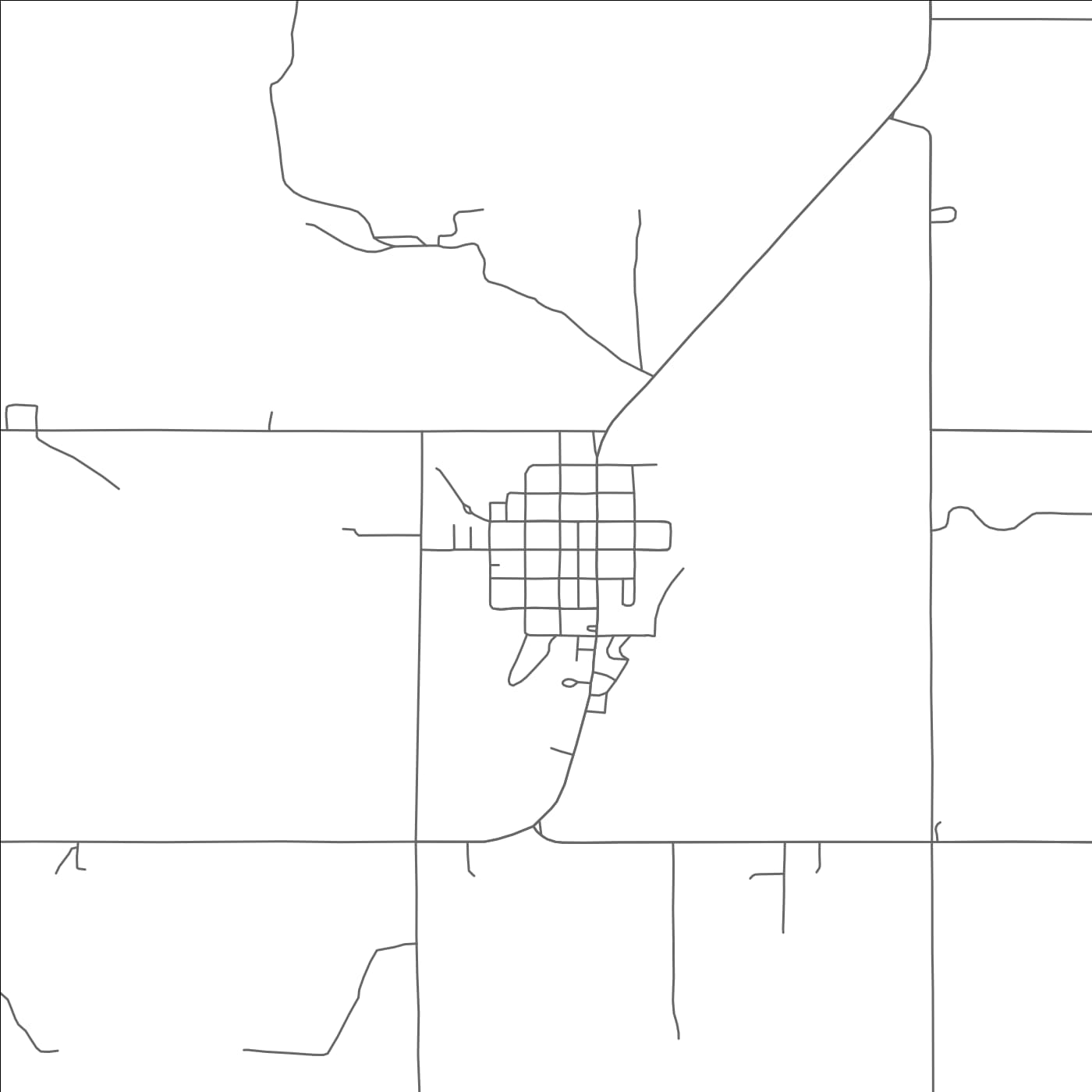 ROAD MAP OF MARLAND, OKLAHOMA BY MAPBAKES