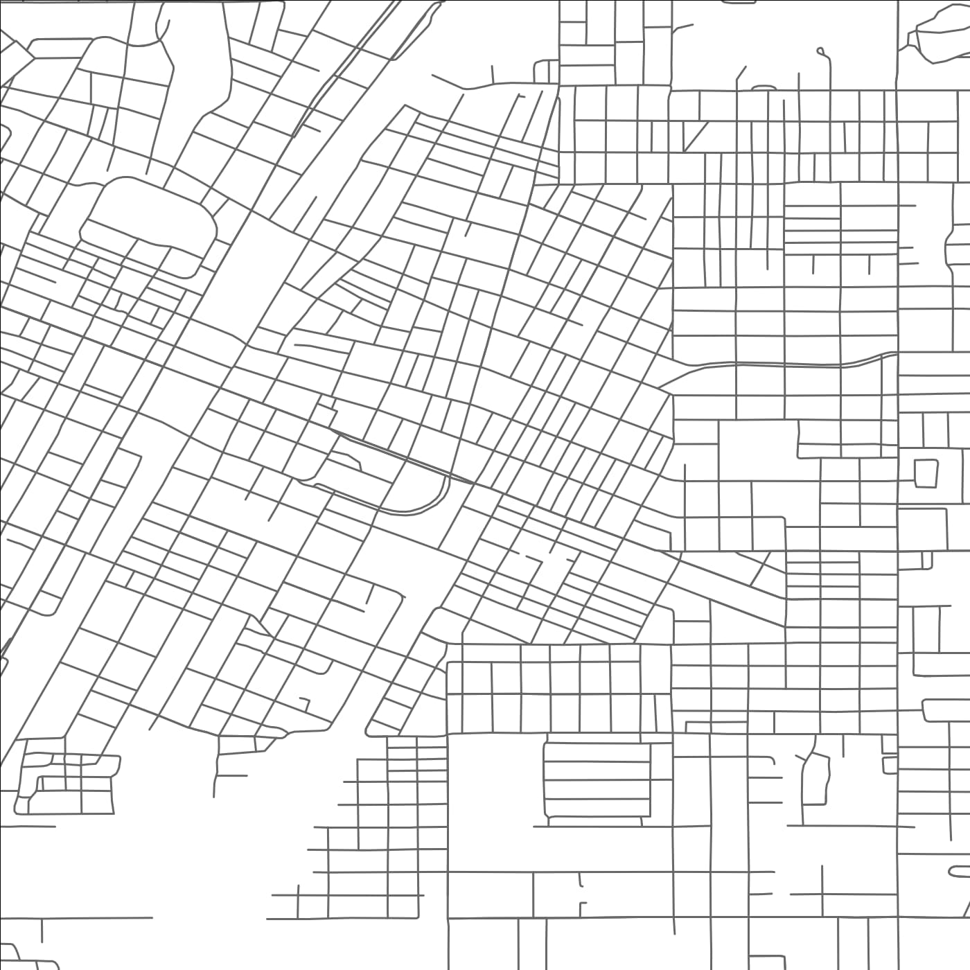 ROAD MAP OF MUSKOGEE, OKLAHOMA BY MAPBAKES