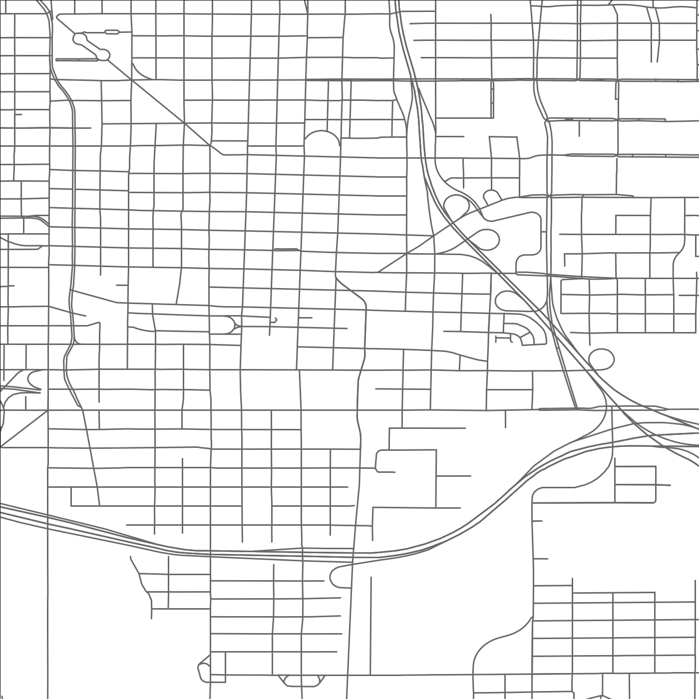 ROAD MAP OF OKLAHOMA CITY, OKLAHOMA BY MAPBAKES