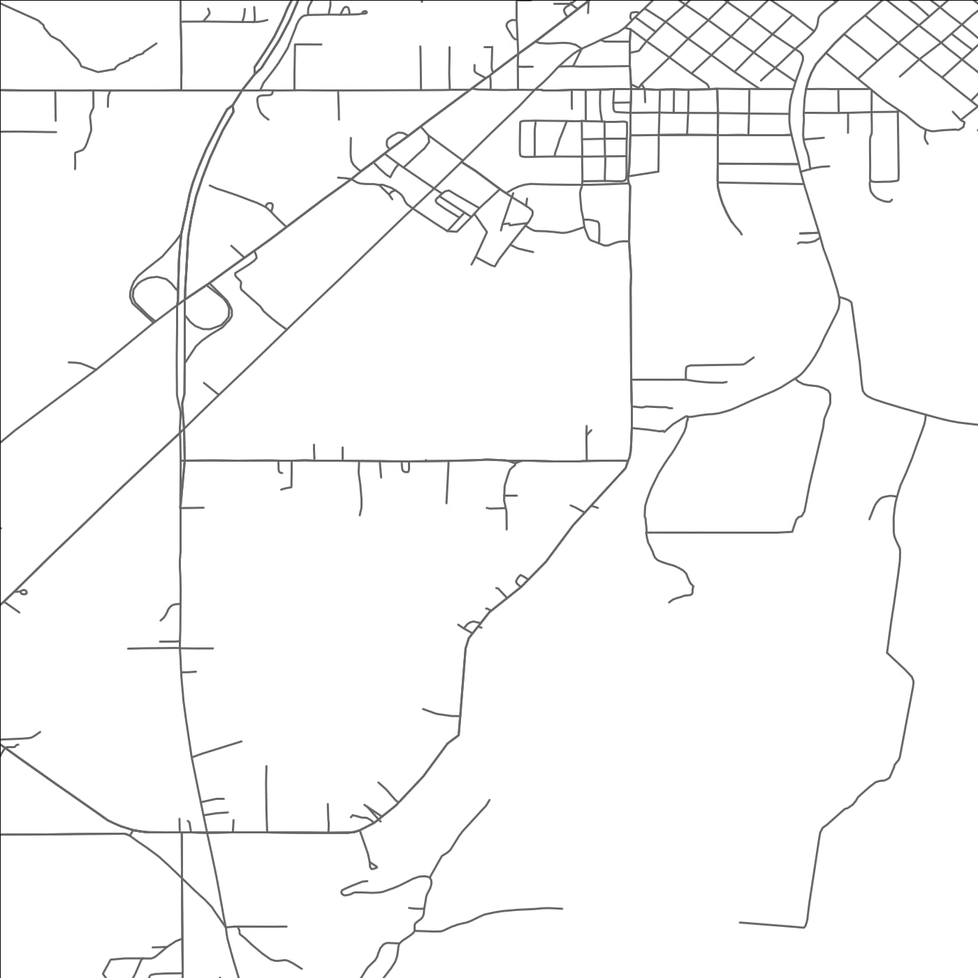 ROAD MAP OF POTEAU, OKLAHOMA BY MAPBAKES