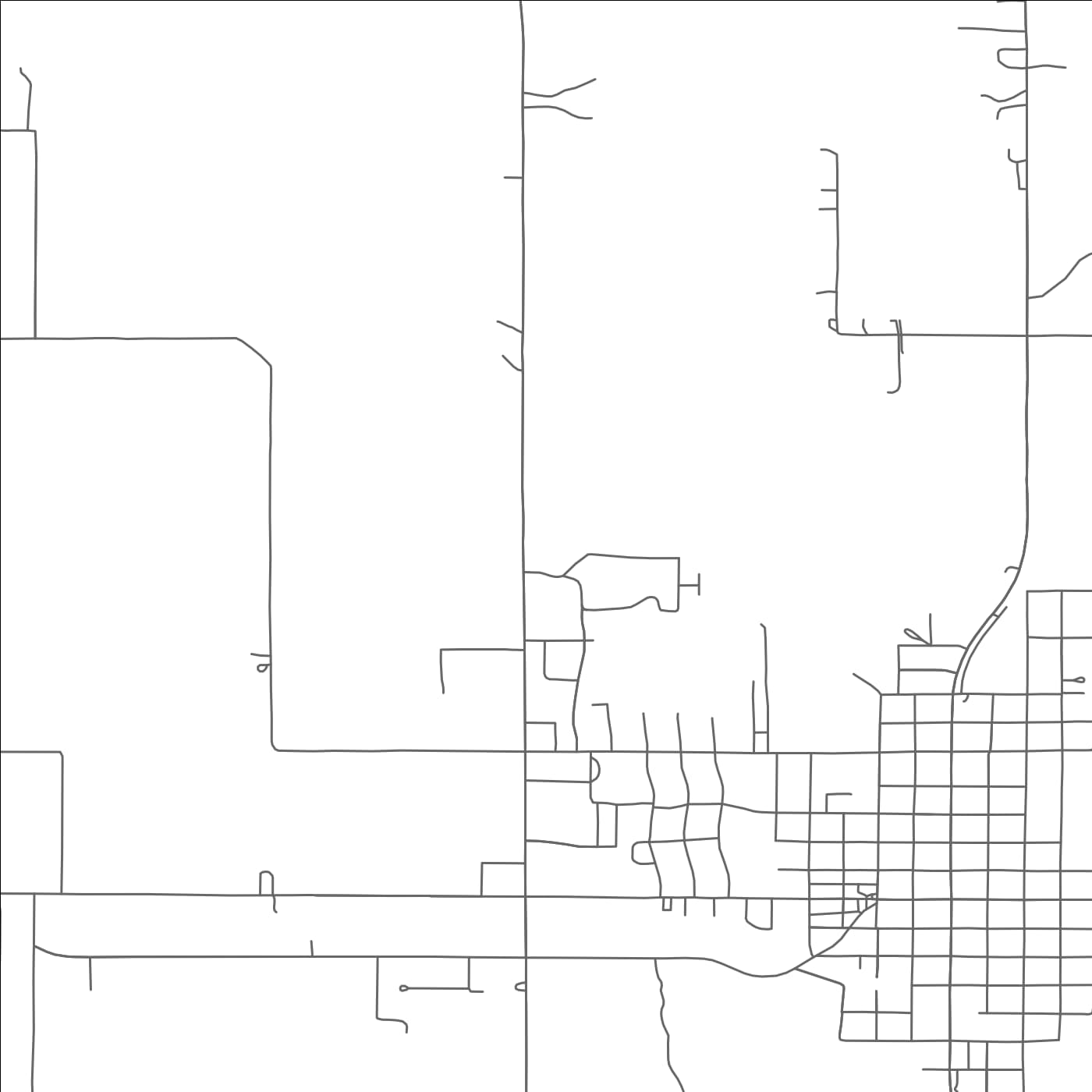 ROAD MAP OF PRAGUE, OKLAHOMA BY MAPBAKES