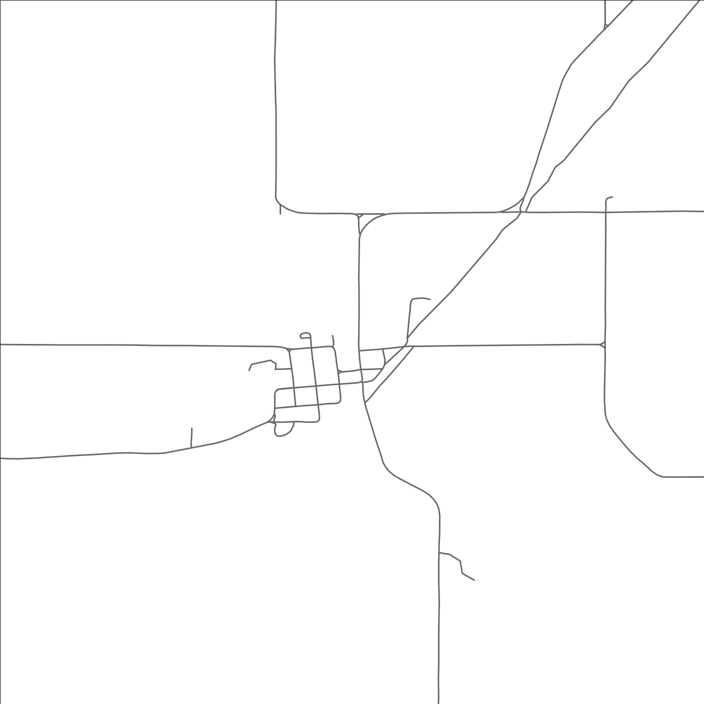 ROAD MAP OF QUINLAN, OKLAHOMA BY MAPBAKES