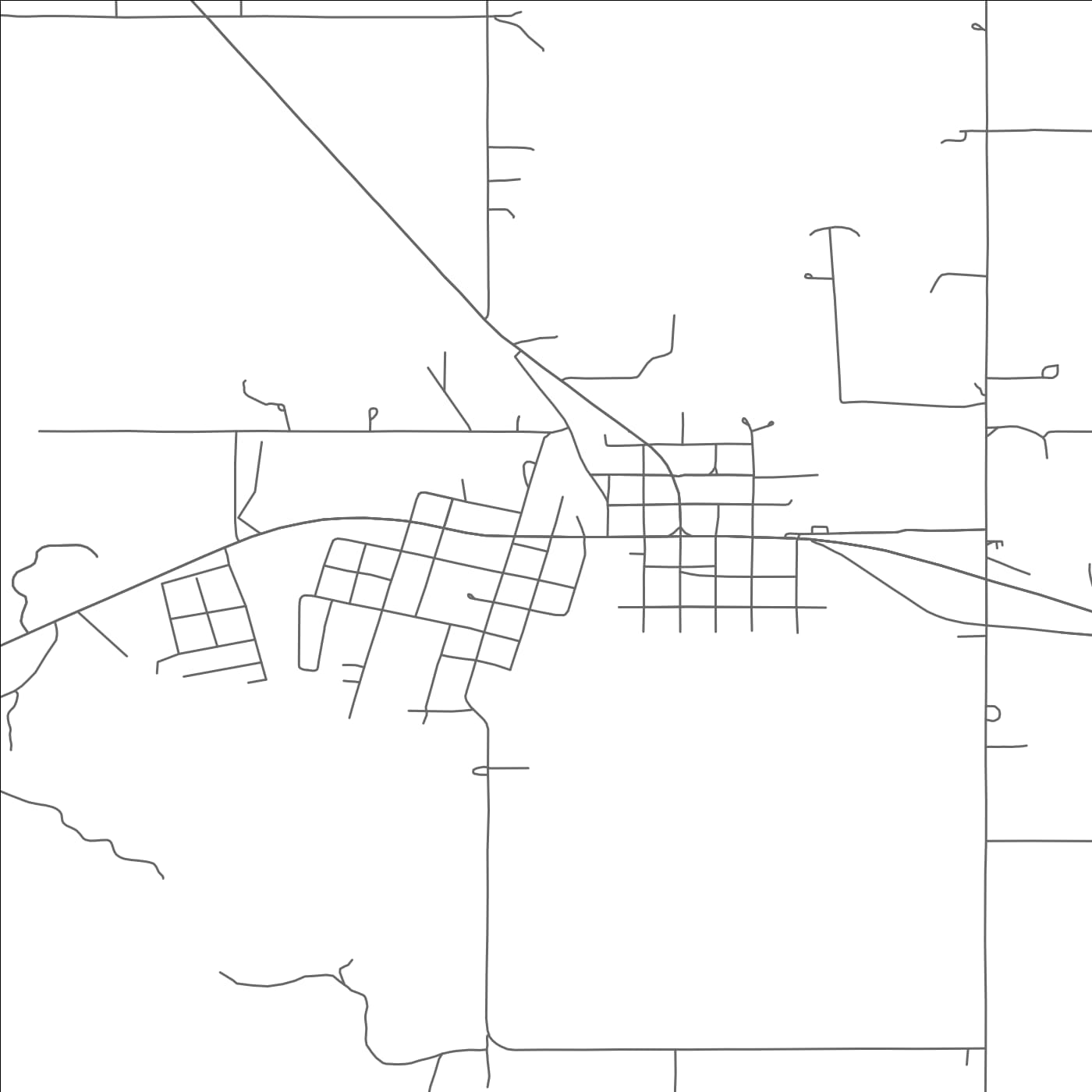 ROAD MAP OF RAVIA, OKLAHOMA BY MAPBAKES